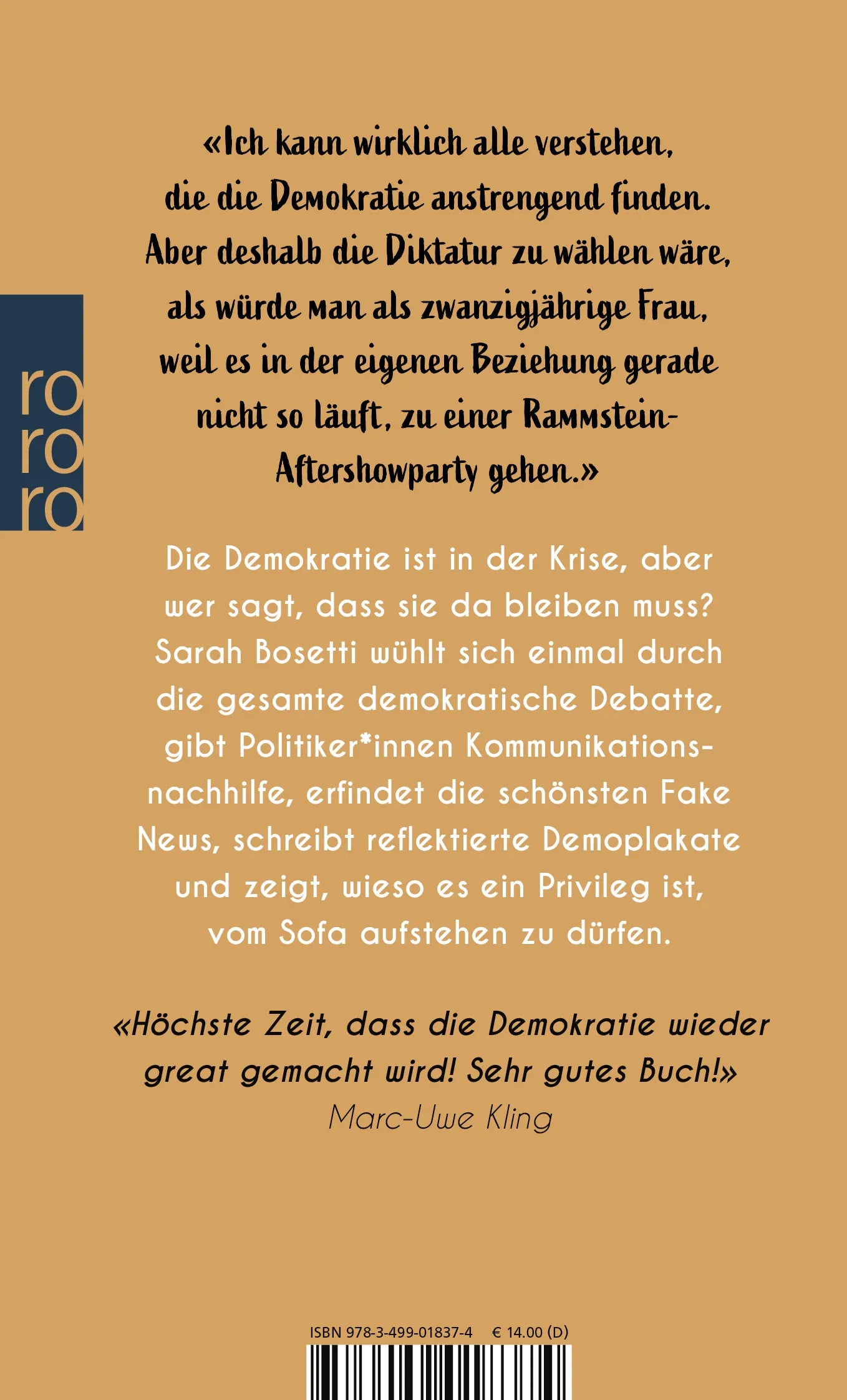 Buchrückseite von 'Make Democracy Great Again!' mit Klappentext - Taschenbuch