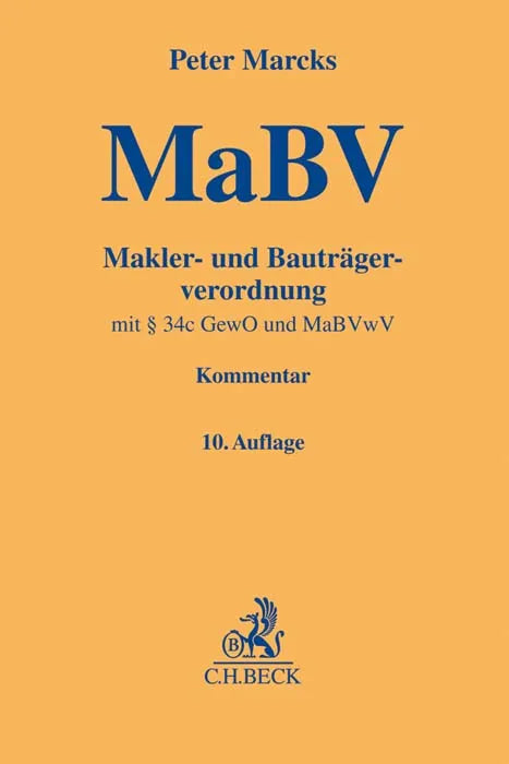 Buchcover von 'Makler- und Bauträgerverordnung . MaBV' - Gebundene Ausgabe von Peter Marcks