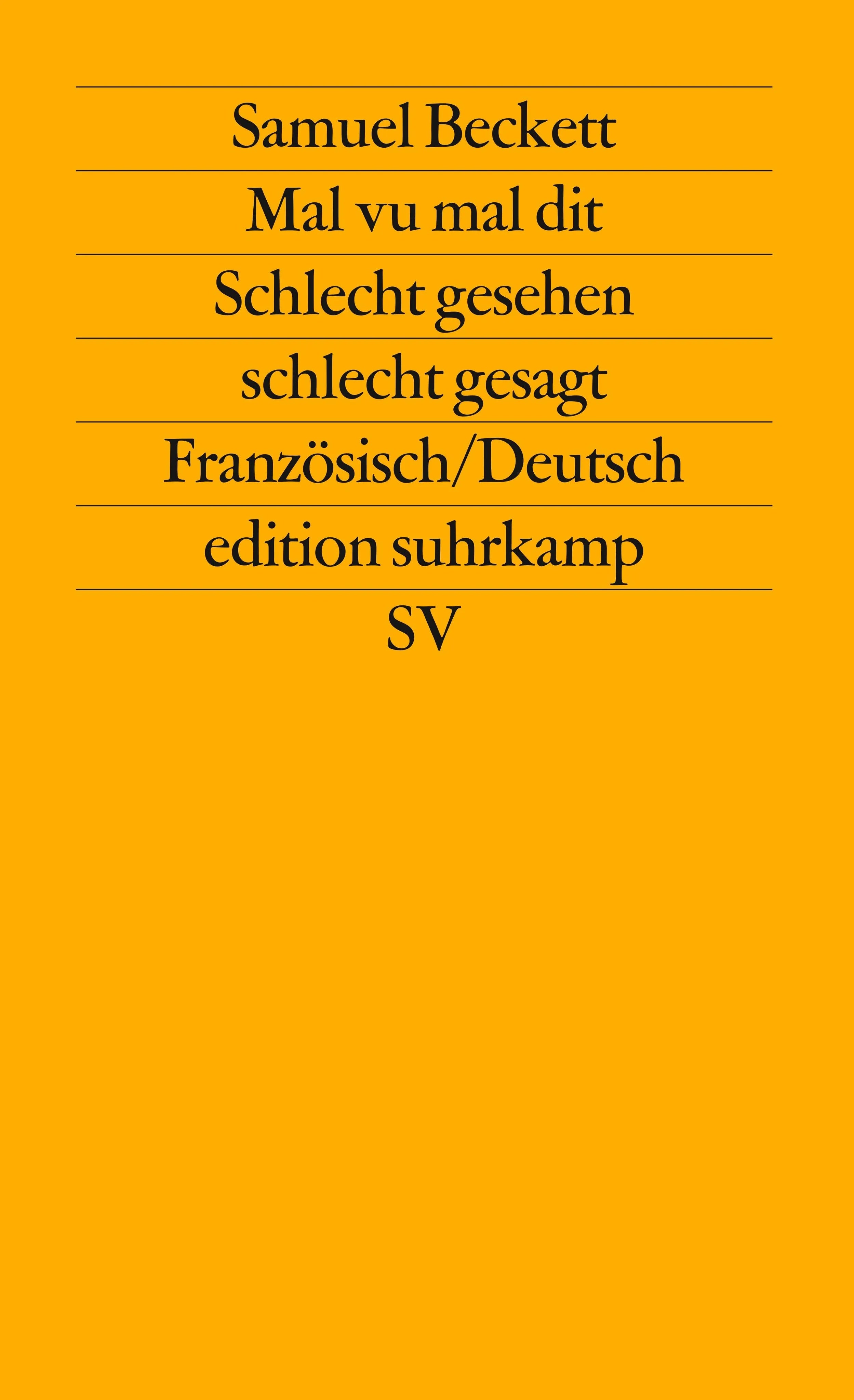 Buchcover von 'Mal vu mal dit' - Taschenbuch von Samuel Beckett