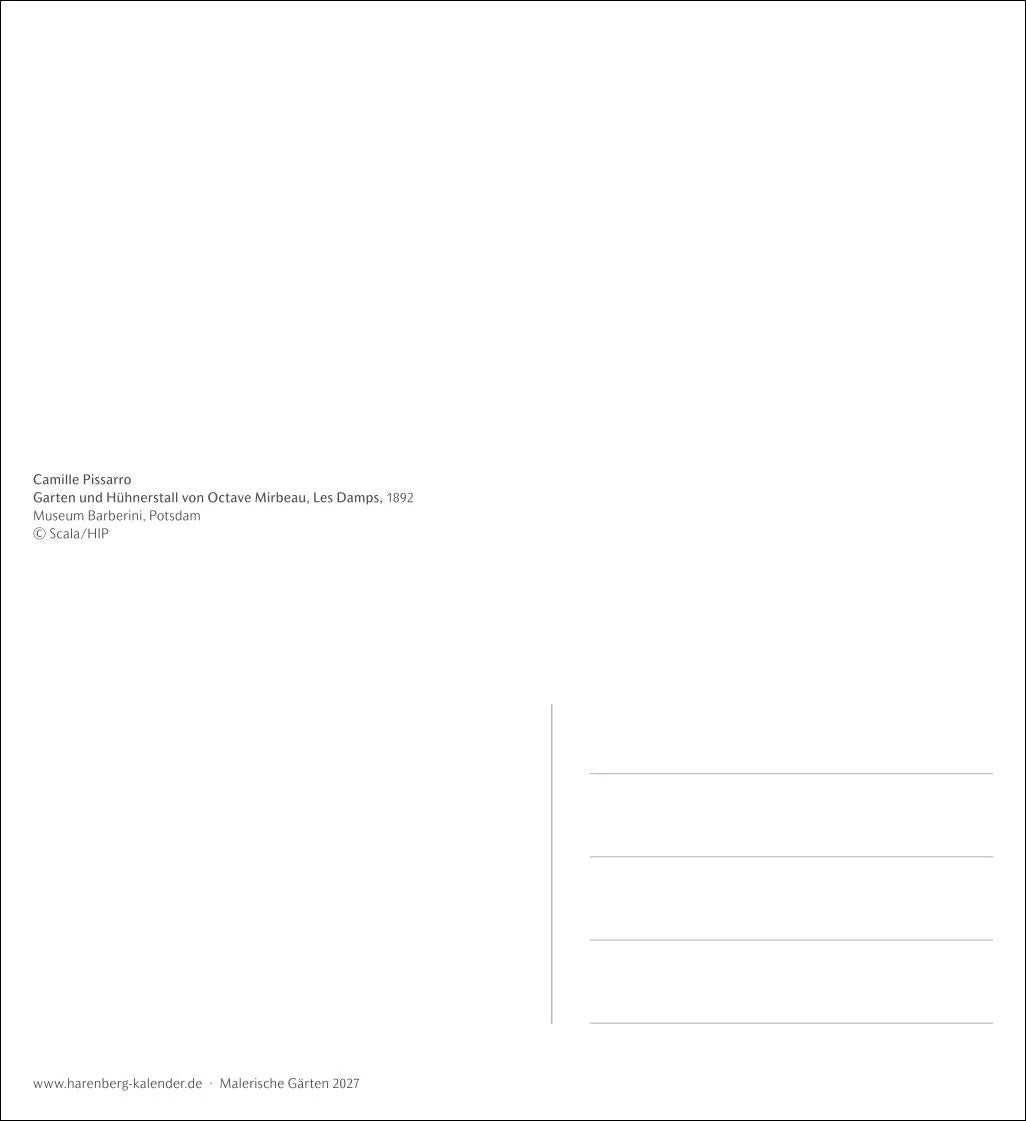 Malerische Gärten Postkartenkalender 2027 - Kalender mit 53 Kunstpostkarten – Ansicht