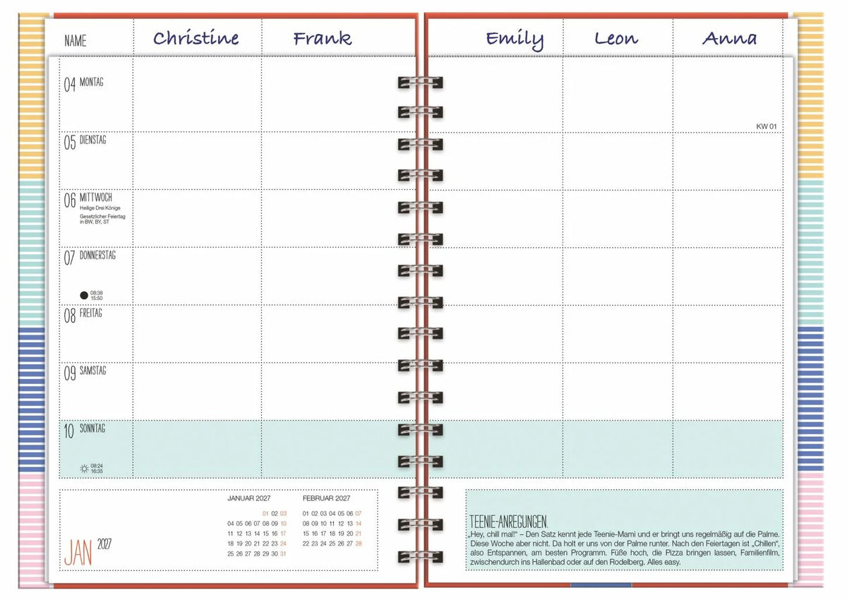 Mama AG Familienplaner Buch A5 2027 – Ansicht