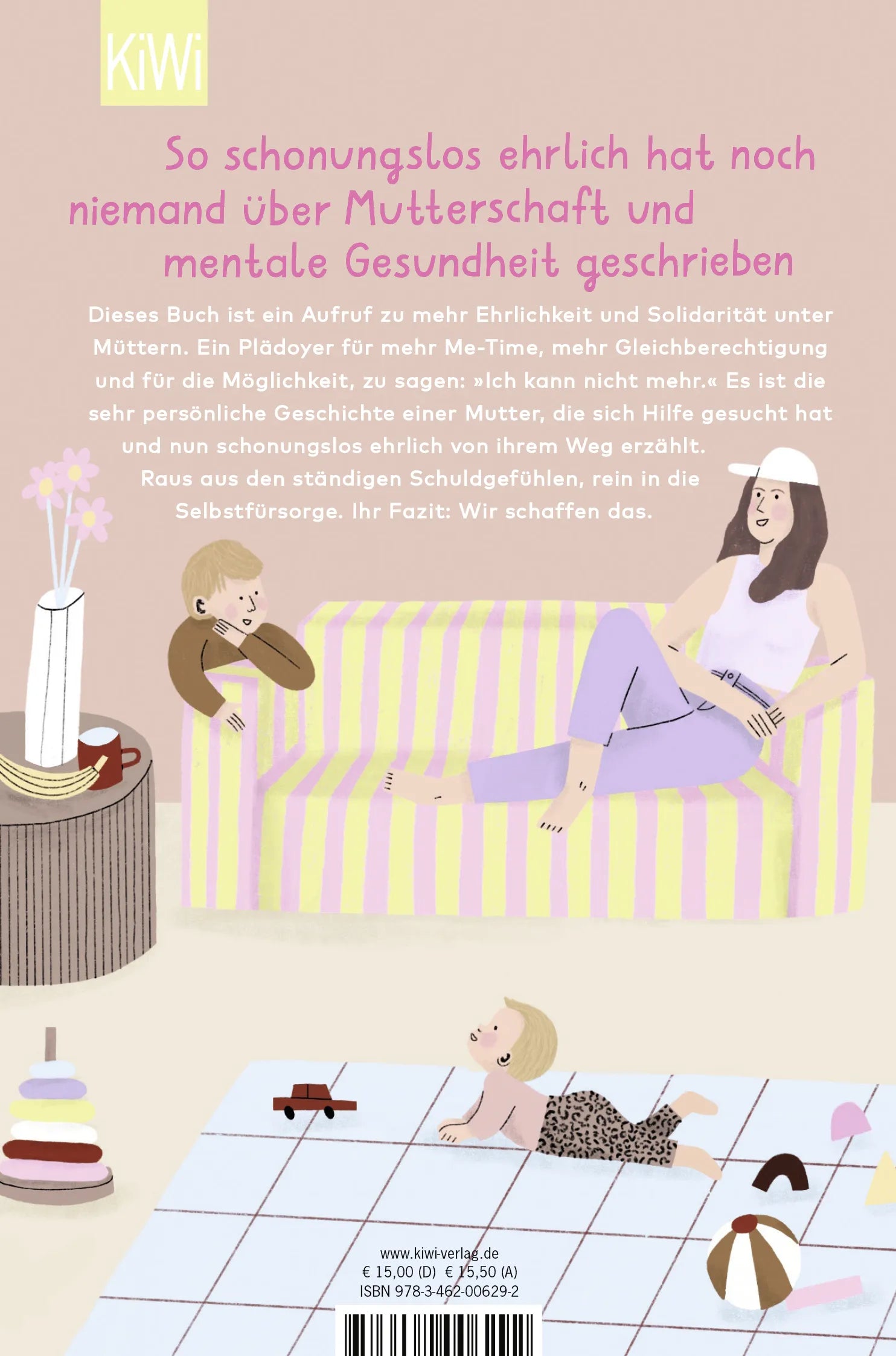 Buchrückseite von 'Mama kann nicht mehr' mit Klappentext - Taschenbuch