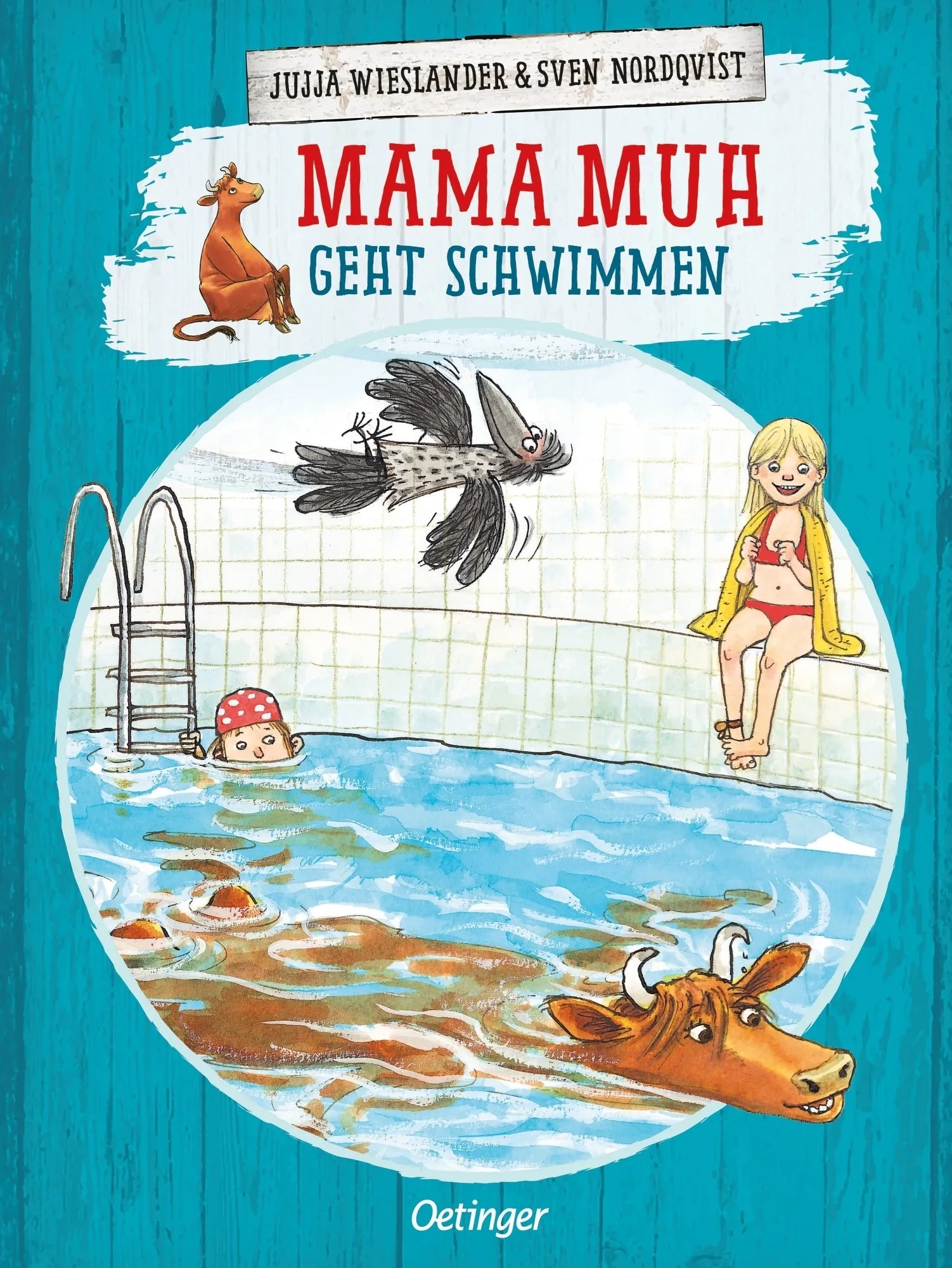 Buchcover von 'Mama Muh geht schwimmen' - Gebundene Ausgabe von Jujja Wieslander