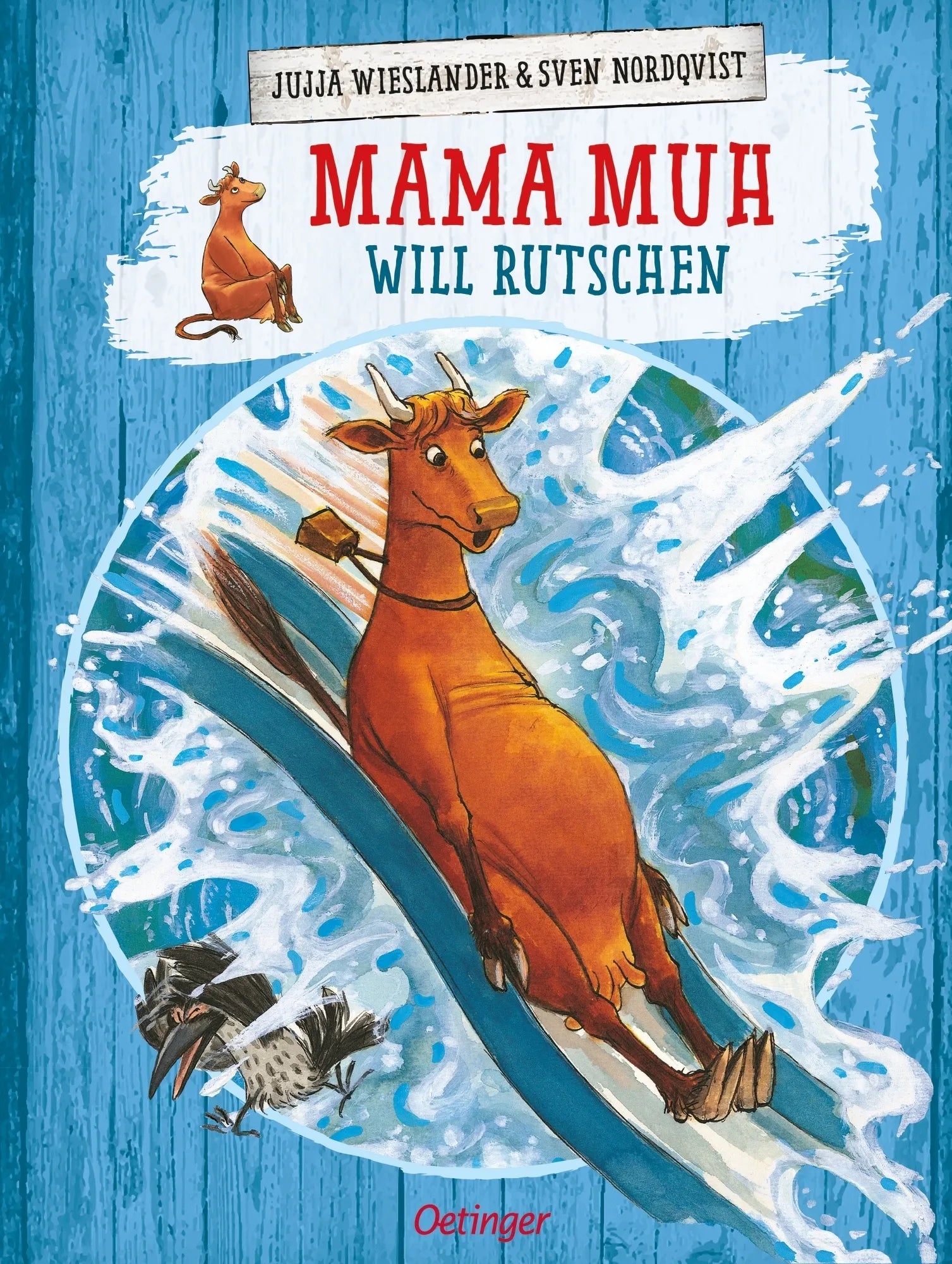 Buchcover von 'Mama Muh will rutschen' - Gebundene Ausgabe von Jujja Wieslander