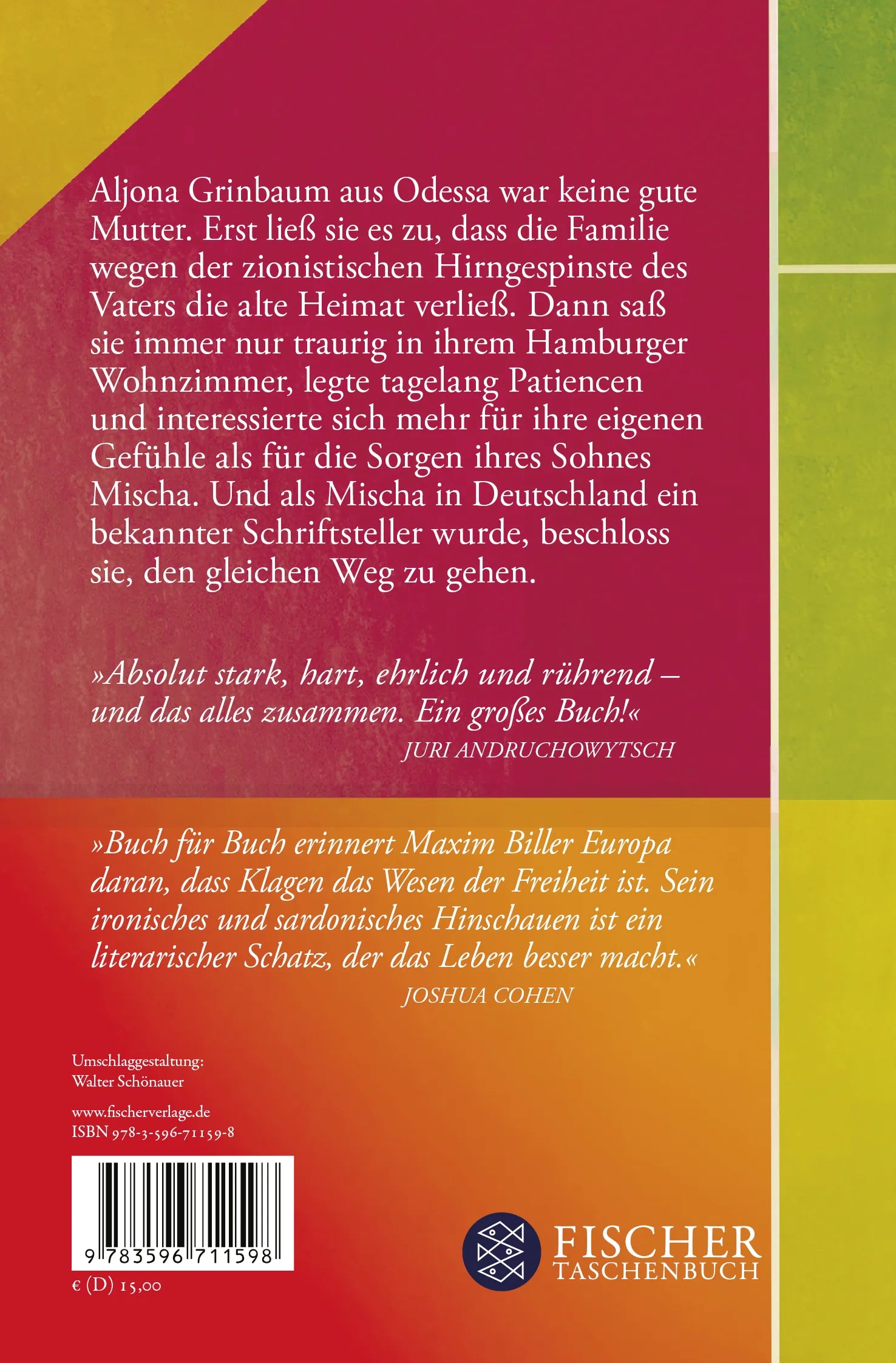 Buchrückseite von 'Mama Odessa' mit Klappentext - Taschenbuch