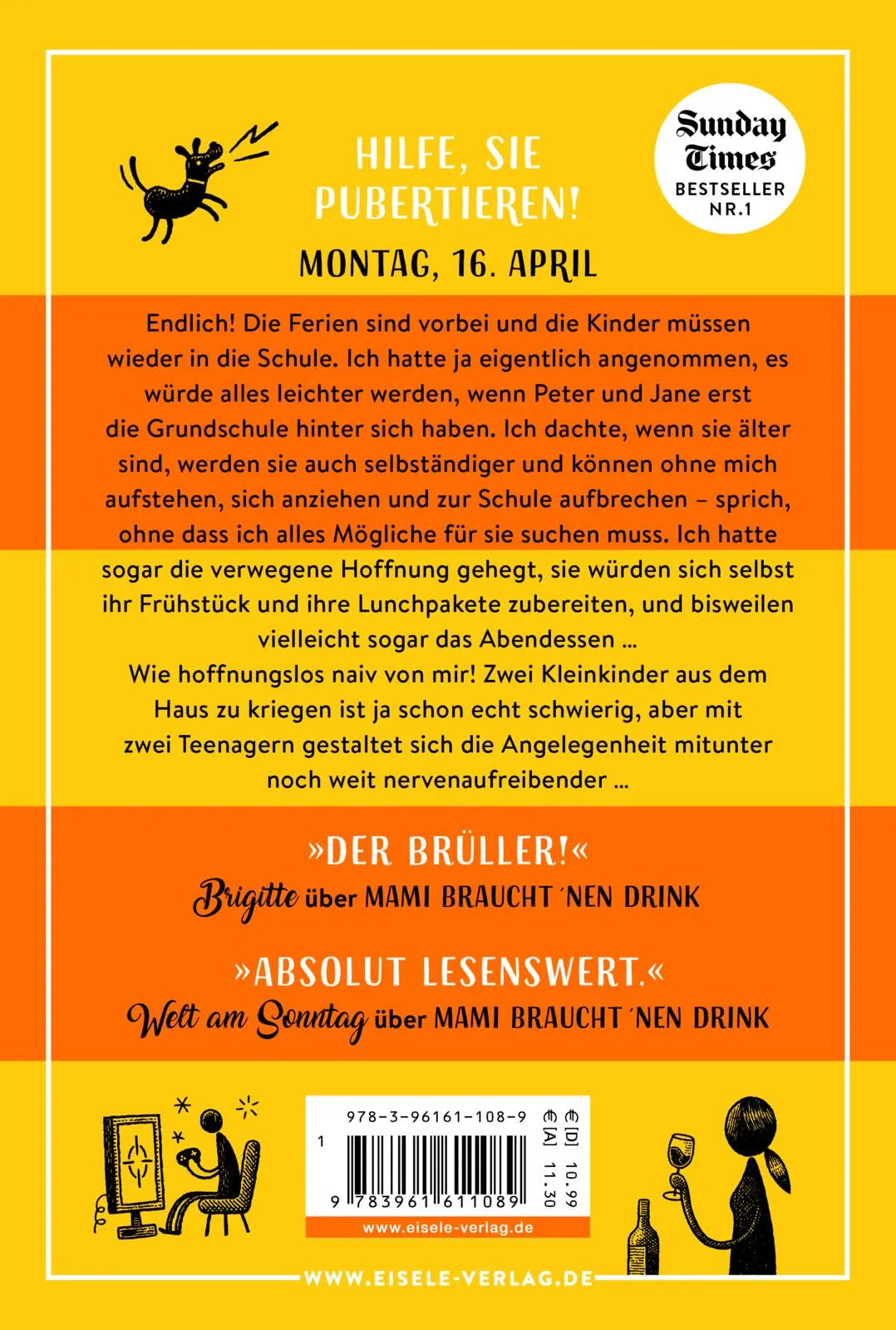Buchrückseite von 'Mami kann auch anders' mit Klappentext - Taschenbuch