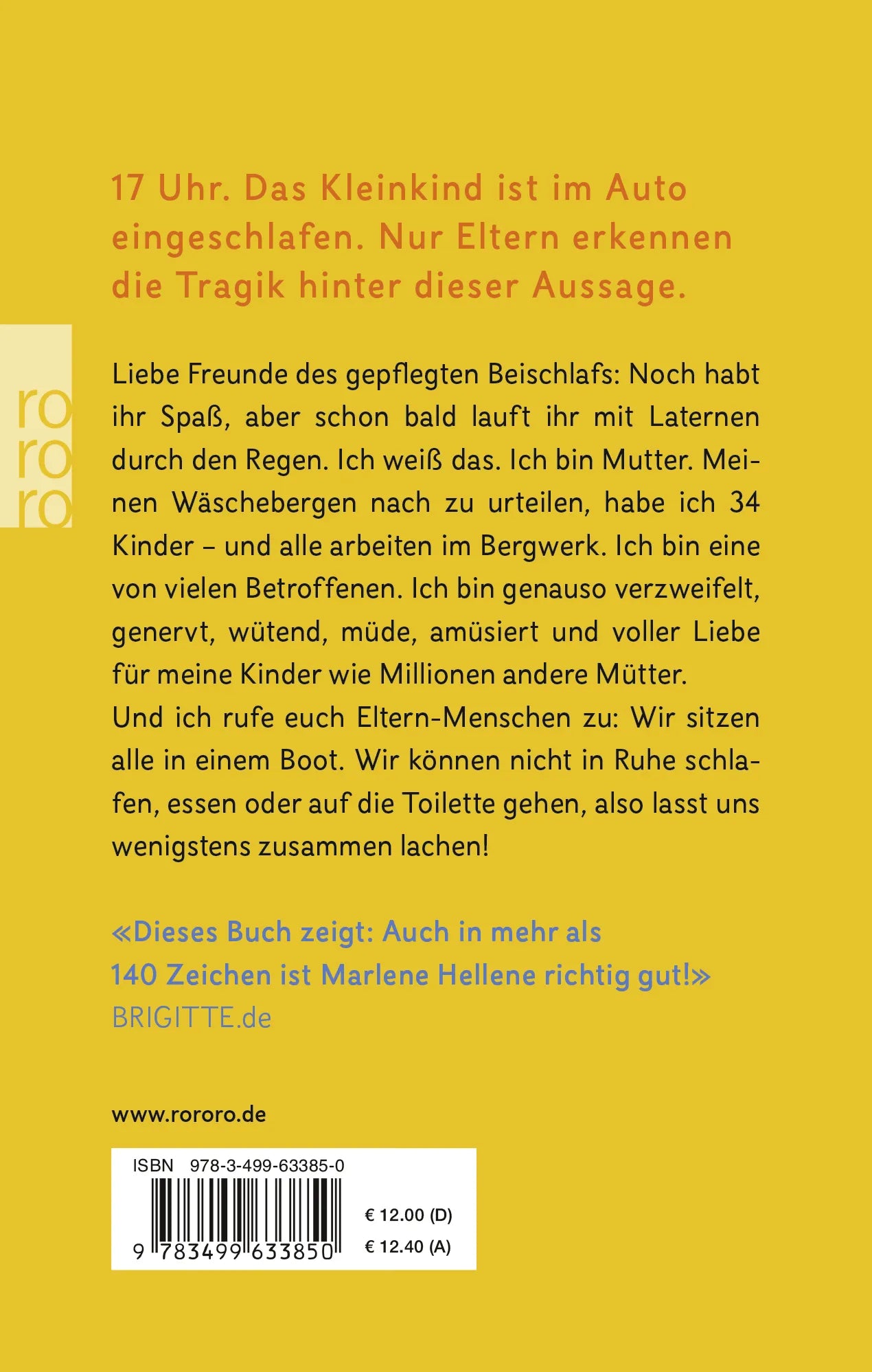Buchrückseite von 'Man bekommt ja so viel zurück' mit Klappentext - Gebundene Ausgabe
