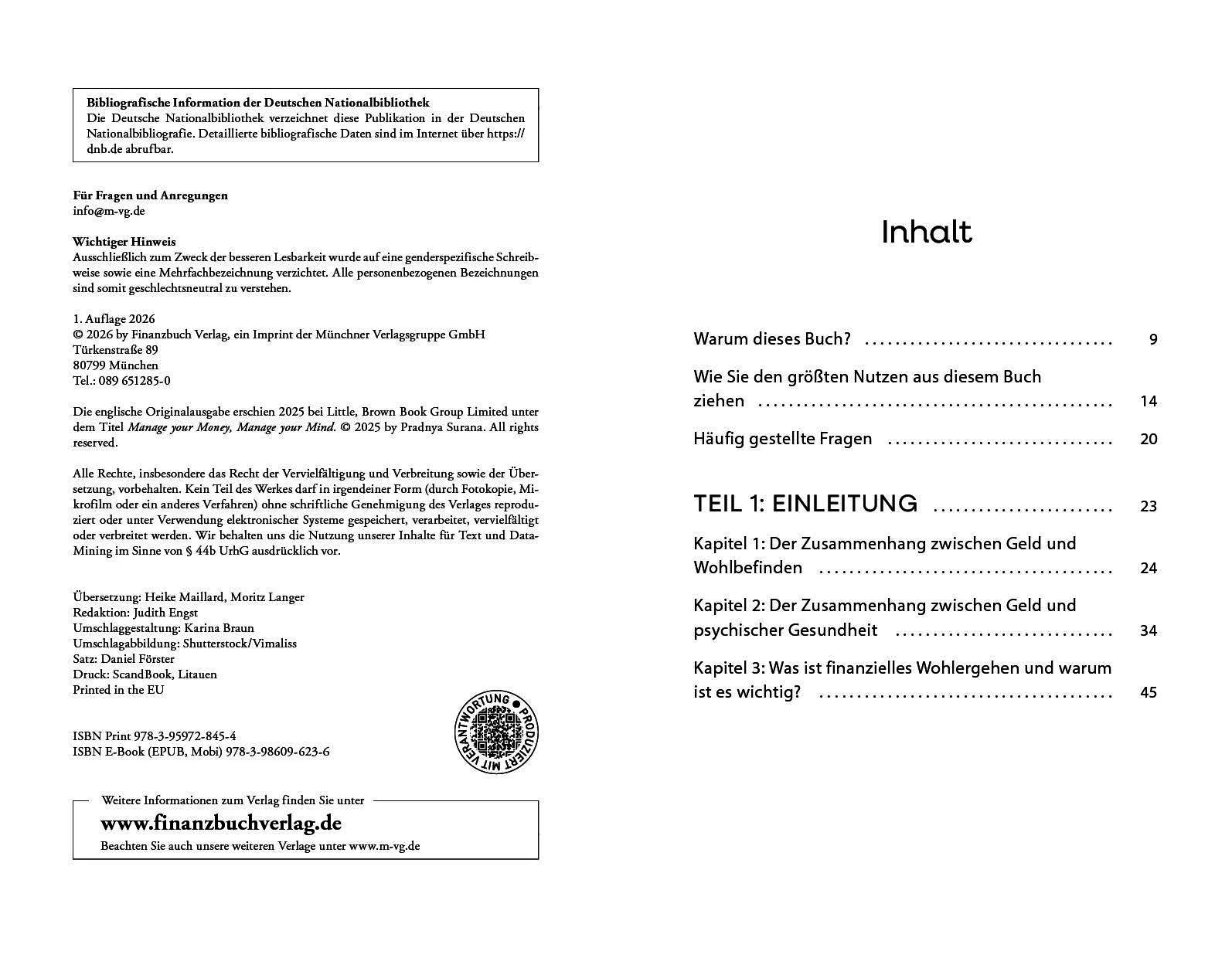 Innenansicht von 'Manage your Money, Manage your Mind' - Taschenbuch