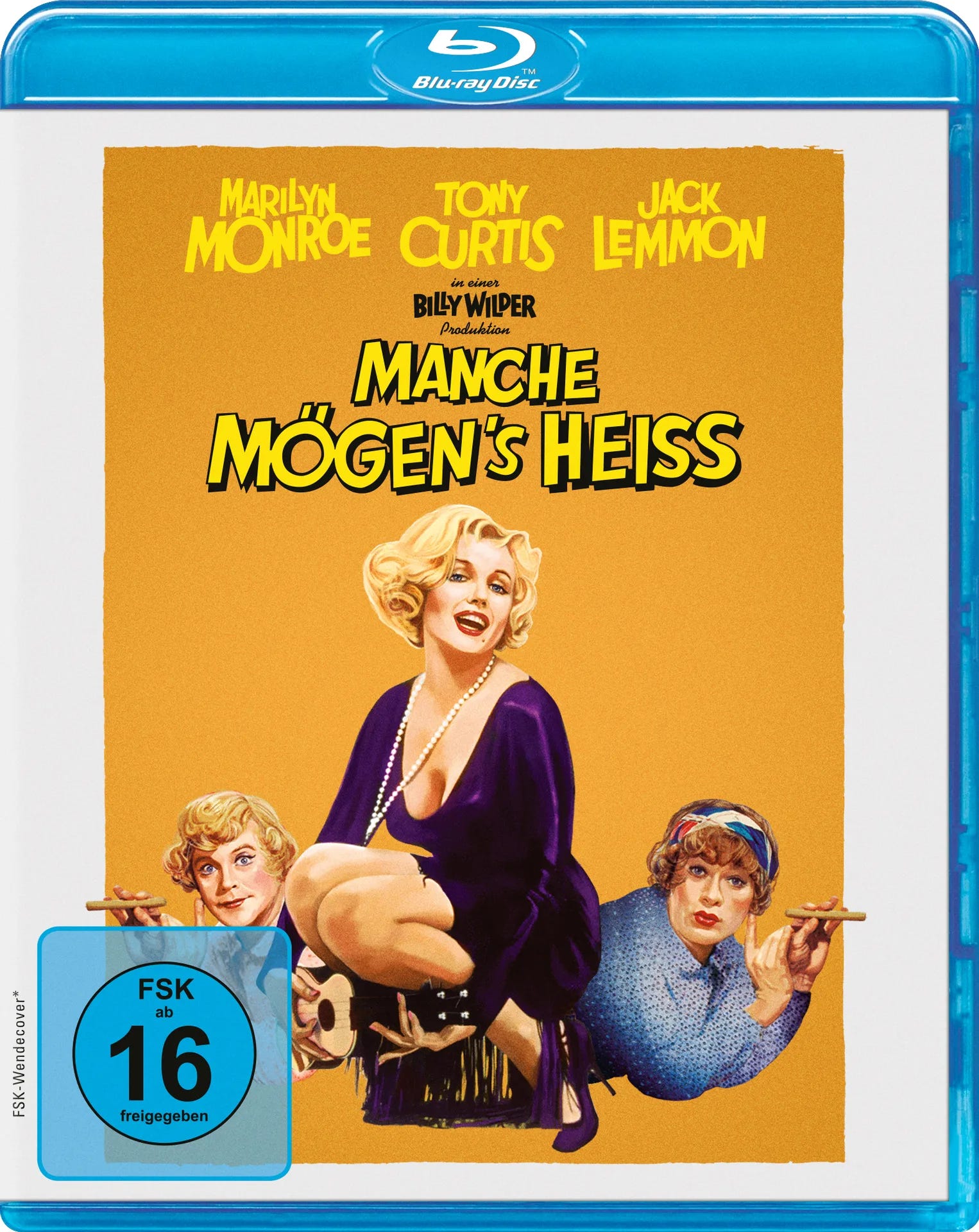 4K UHD Blu-ray-Cover: Manche mögen's heiß - 4K Remastered. Regie: Billy Wilder