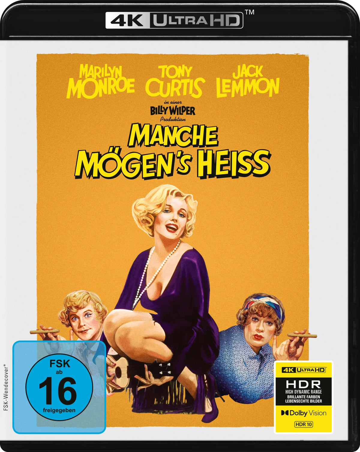 4K UHD Blu-ray-Cover: Manche mögen's heiß. Regie: Billy Wilder