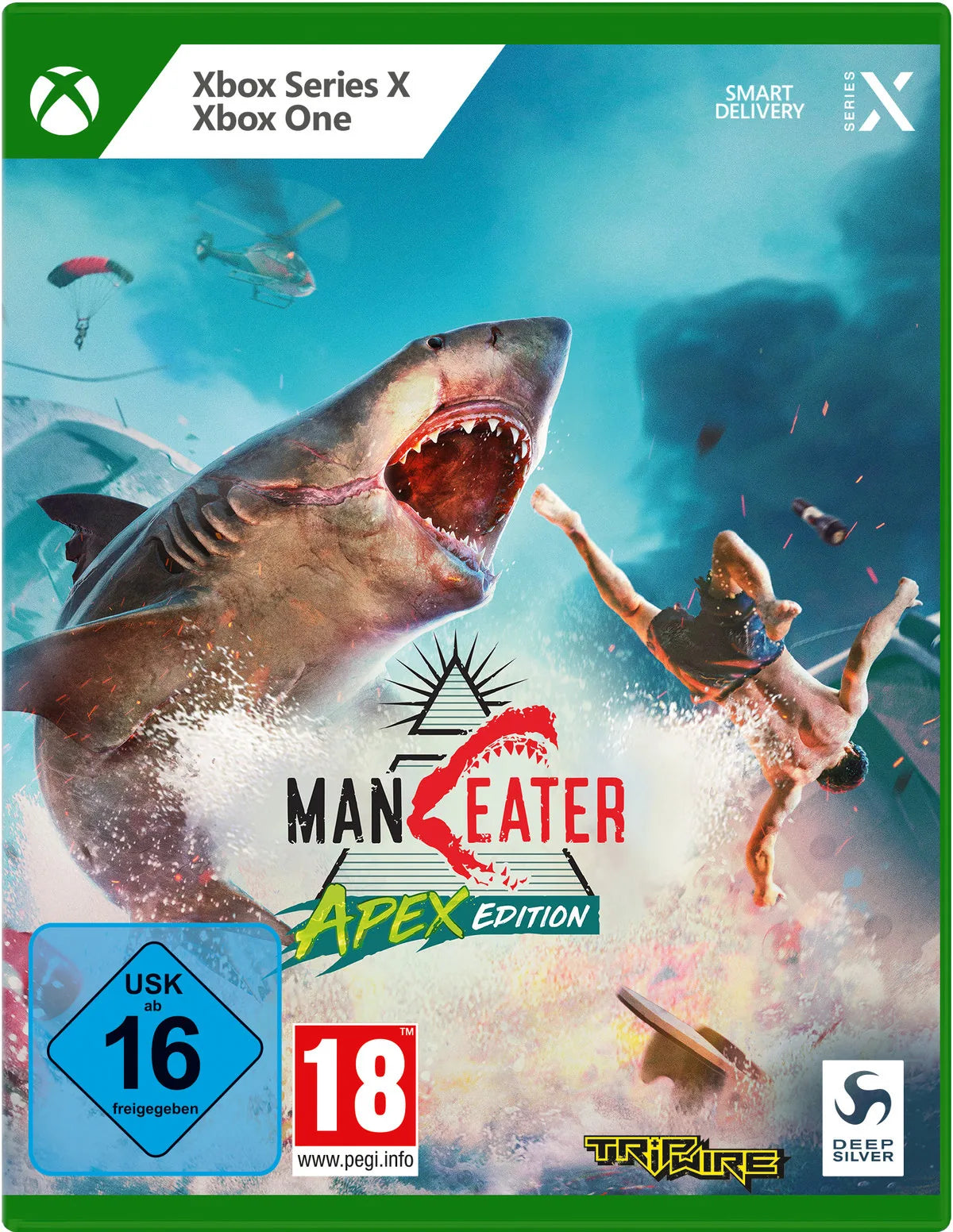 Cover: Maneater - APEX Edition für Xbox Series X. Publisher: PLAION GmbH