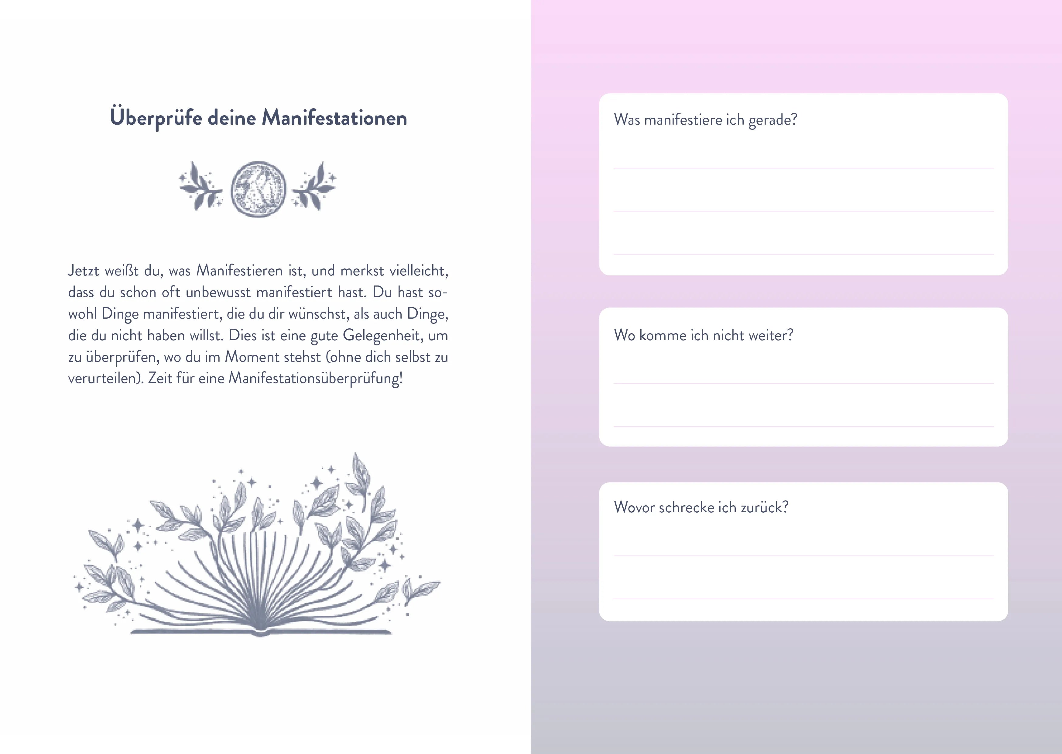 Innenansicht von 'Manifestieren – Dein Journal' - Taschenbuch