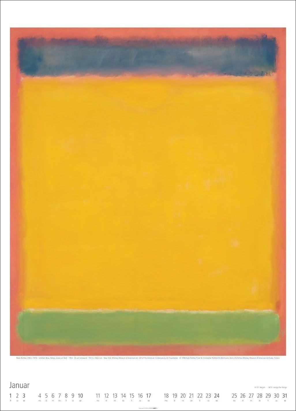 Mark Rothko Kalender 2027 – Ansicht
