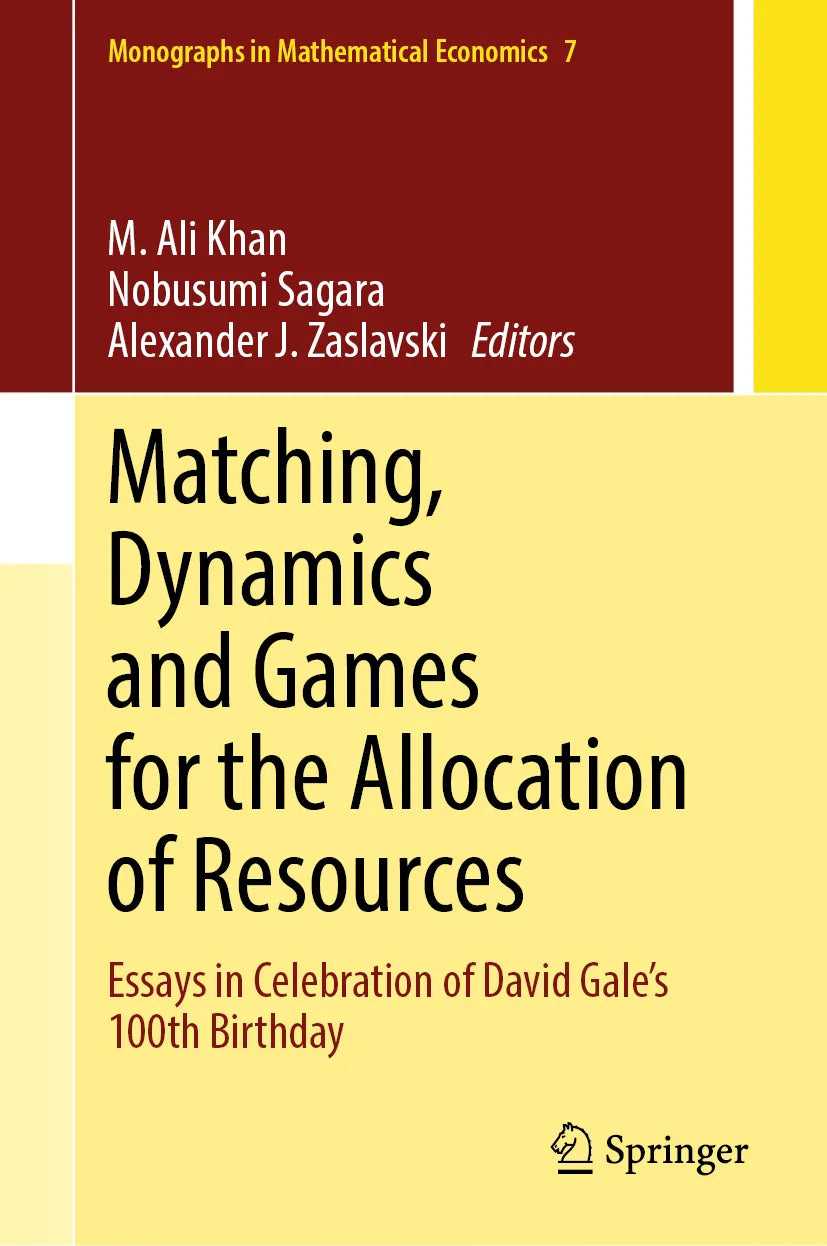 Cover: Matching, Dynamics and Games for the Allocation of Resources (E-Book)