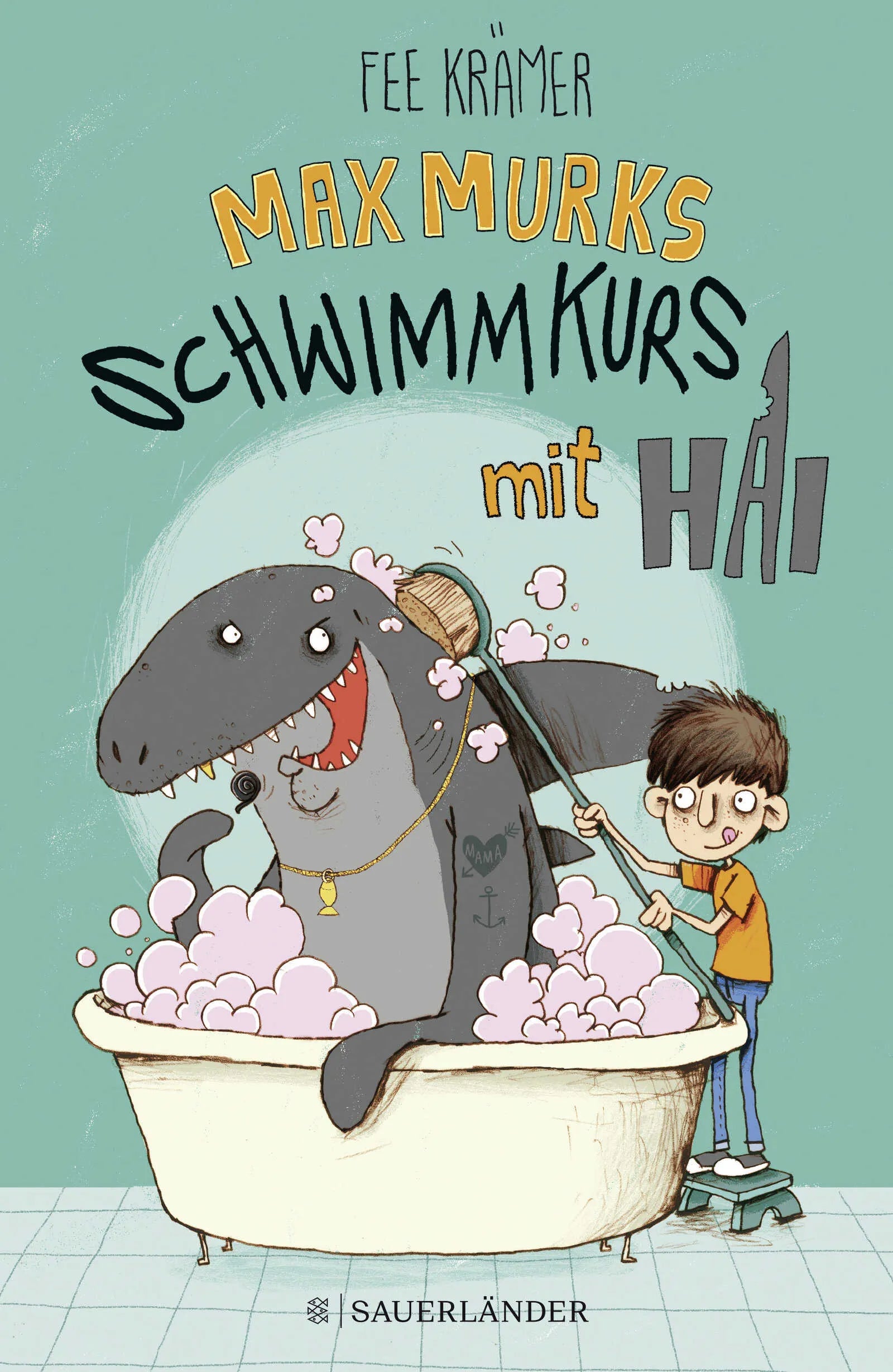 Buchcover von 'Max Murks - Schwimmkurs mit Hai' - Gebundene Ausgabe von Fee Krämer