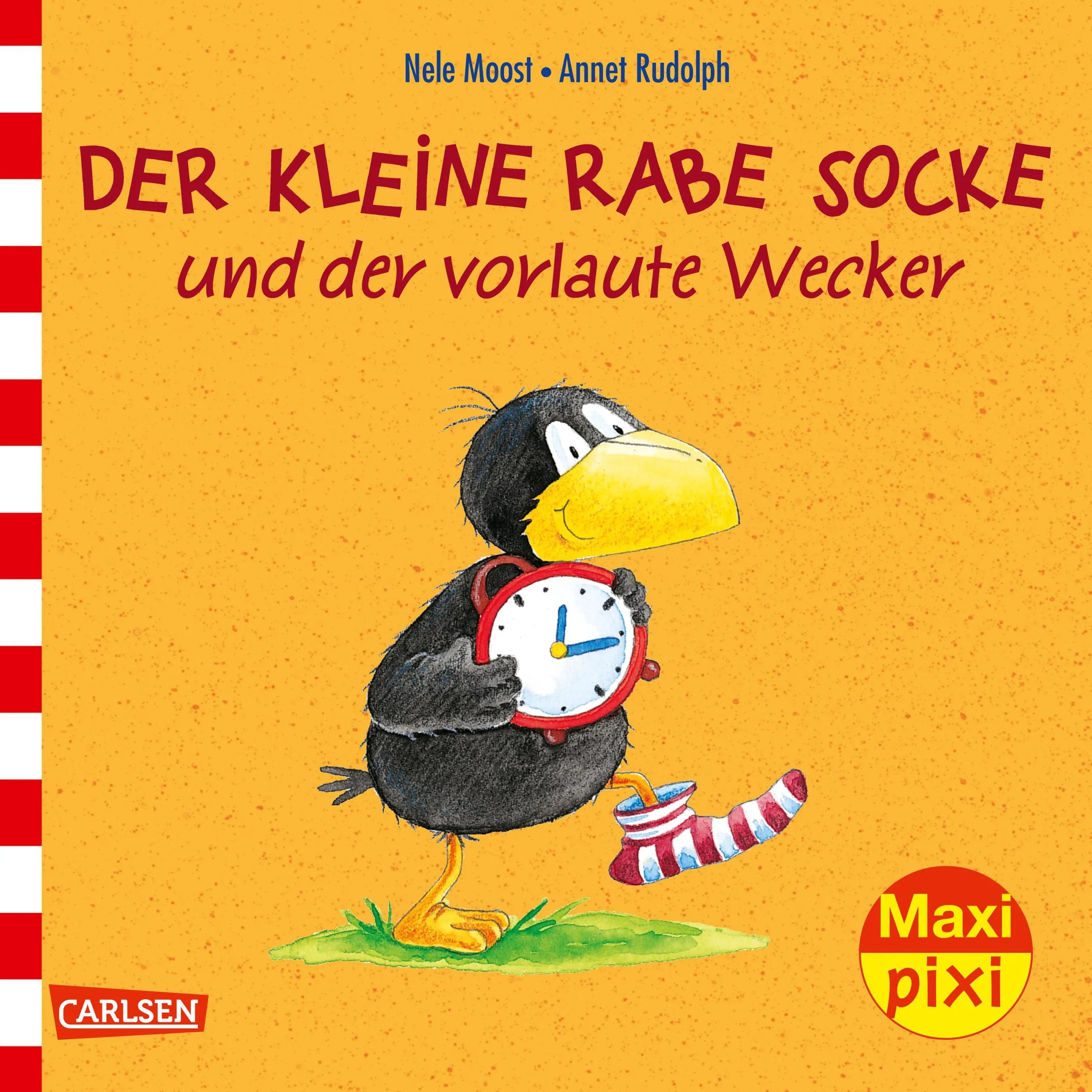 Buchcover von 'Maxi Pixi 231: Der kleine Rabe Socke und der vorlaute Wecker' - Taschenbuch von Nele Moost