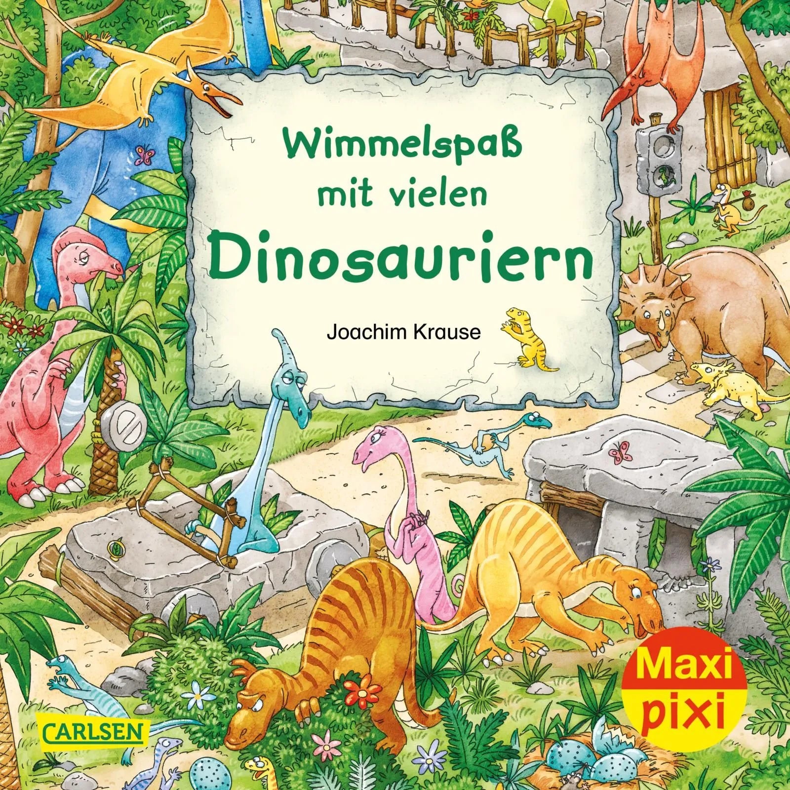 Buchcover von 'Maxi Pixi 337: Wimmelspaß mit vielen Dinosauriern' - Taschenbuch von Joachim Krause