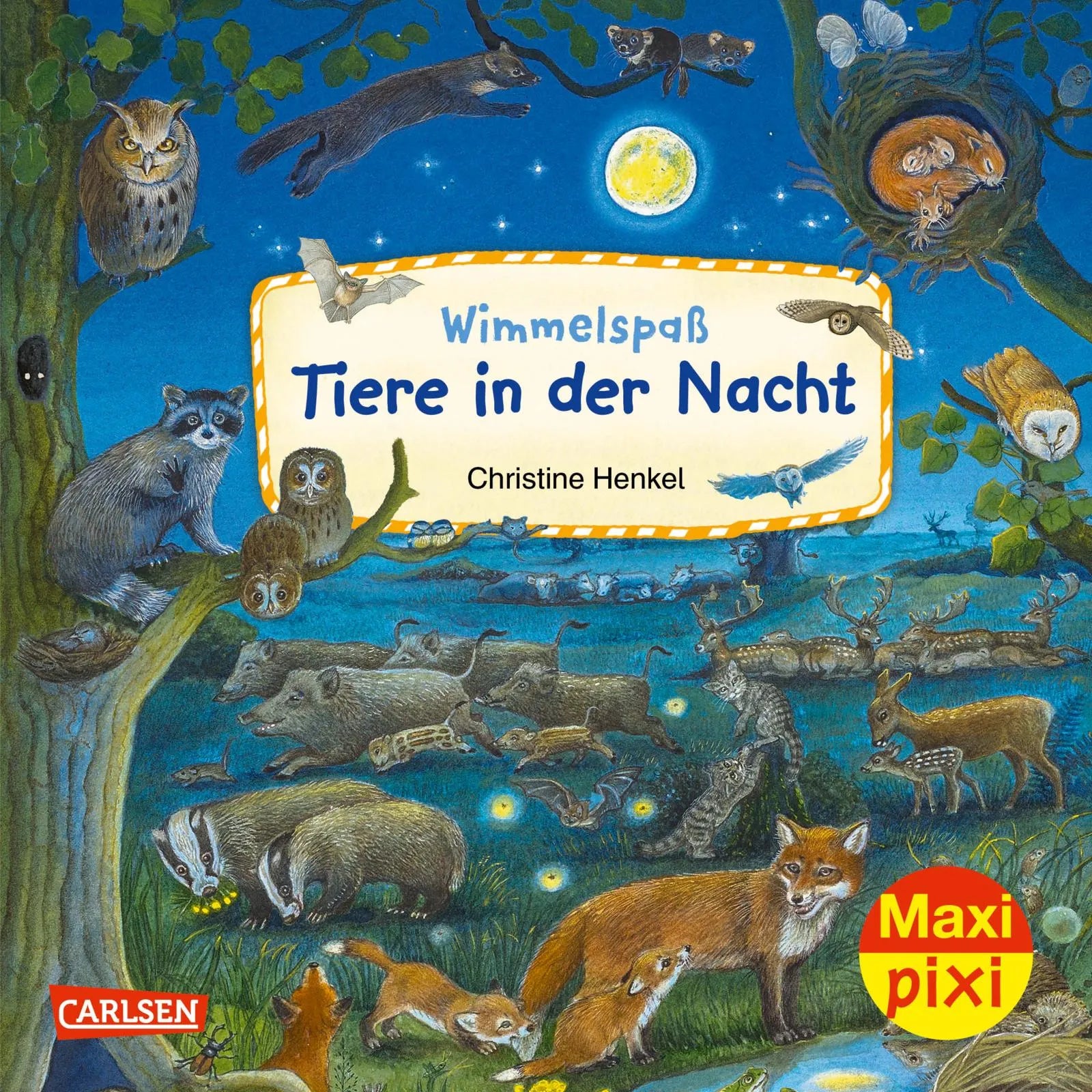 Buchcover von 'Maxi Pixi 425: Wimmelspaß Tiere in der Nacht' - Taschenbuch von Christine Henkel