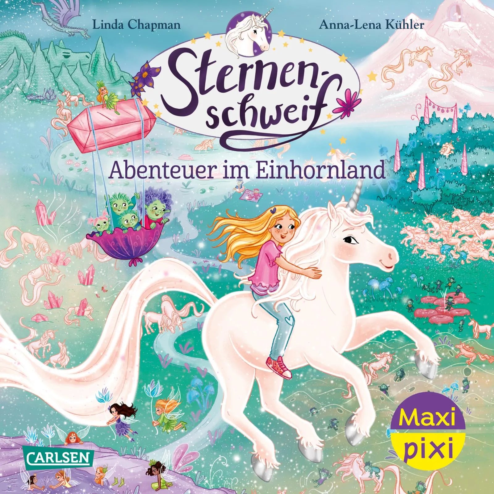 Buchcover von 'Maxi Pixi 510: Sternenschweif: Abenteuer im Einhornland' - Taschenbuch von Linda Chapman