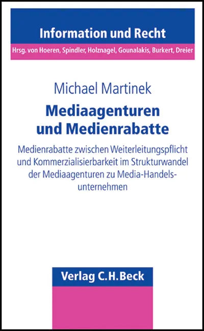 Buchcover von 'Mediaagenturen und Medienrabatte' - Taschenbuch von Michael Martinek