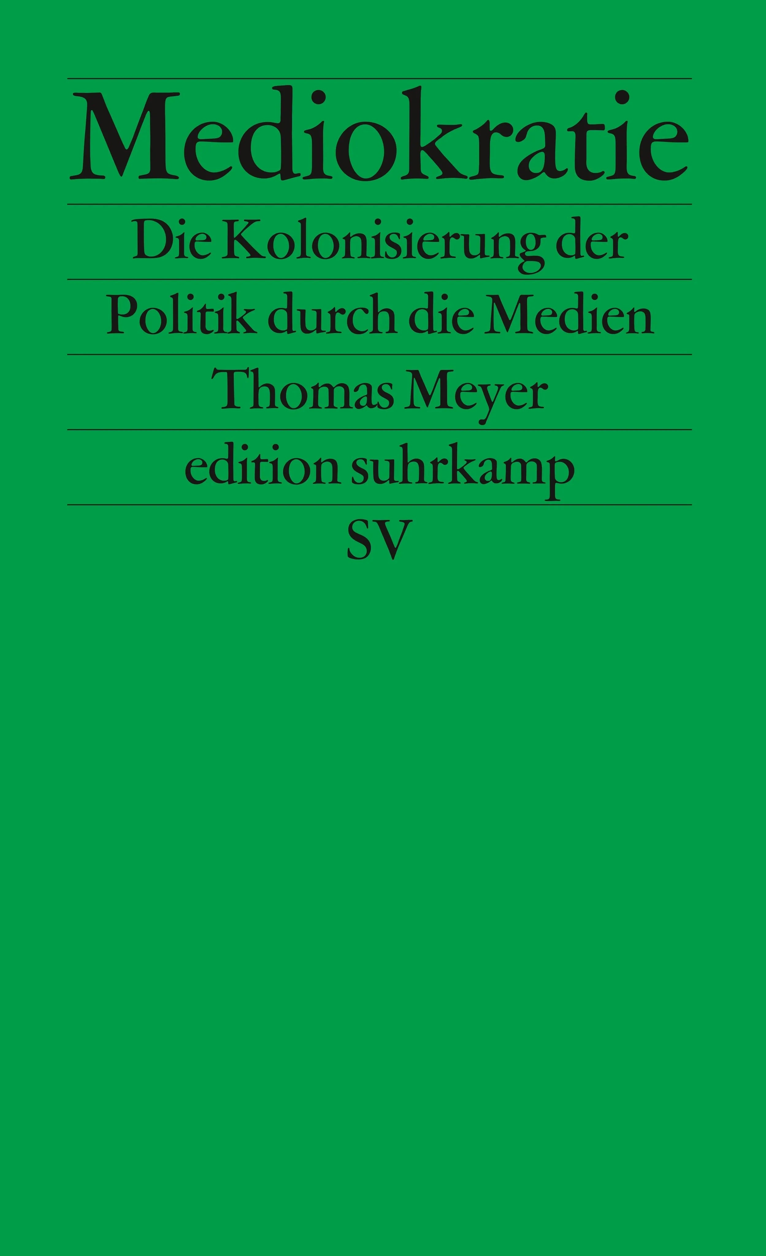 Buchcover von 'Mediokratie' - Taschenbuch von Thomas Meyer
