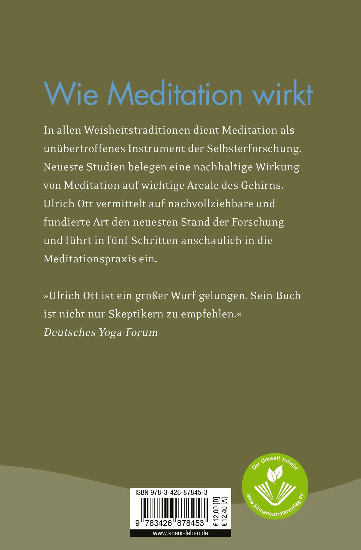 Rückseite: Meditation für Skeptiker (Taschenbuch)