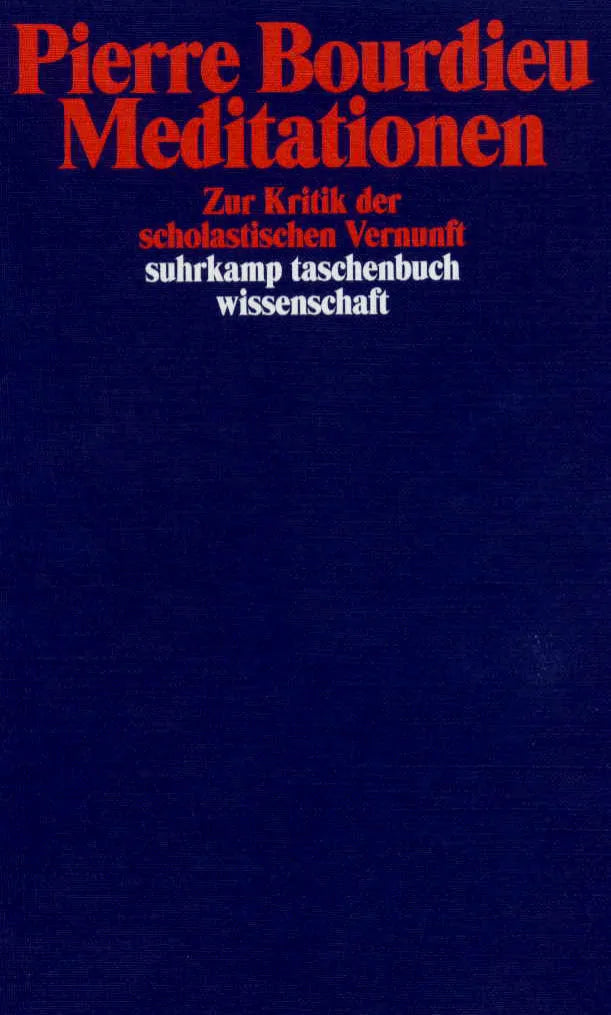 Buchcover von 'Meditationen' - Taschenbuch von Pierre Bourdieu