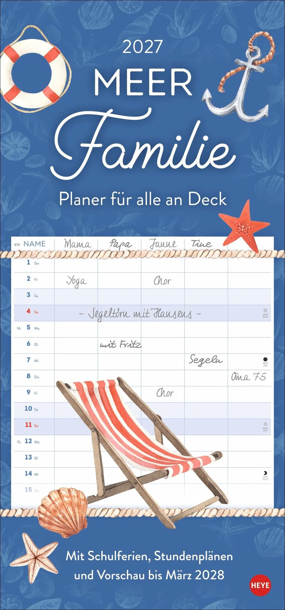 Familienplaner: Meer Familie Familienplaner 2027 - Planer für alle an Deck