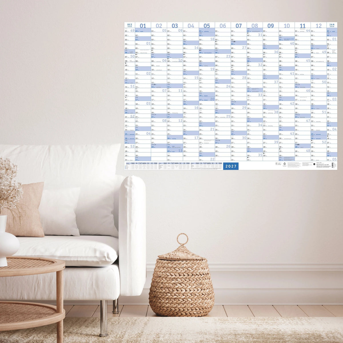 Mega-Posterplaner, blau 2027 – Ansicht