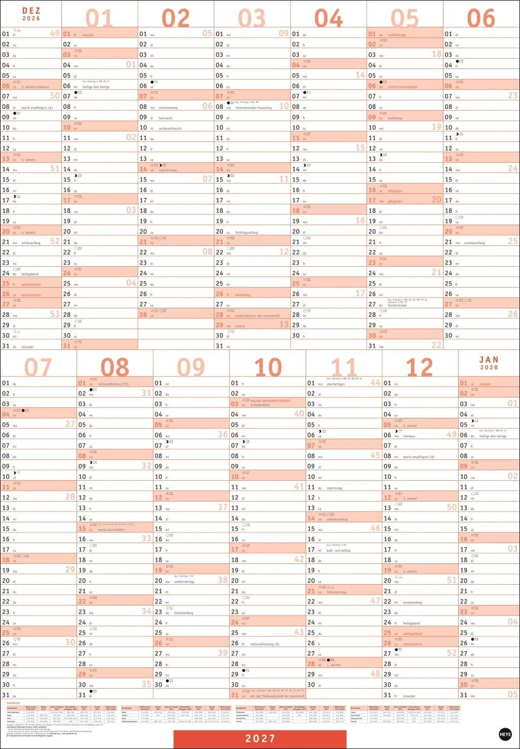 Mega-Posterplaner, rot 2027 – Ansicht
