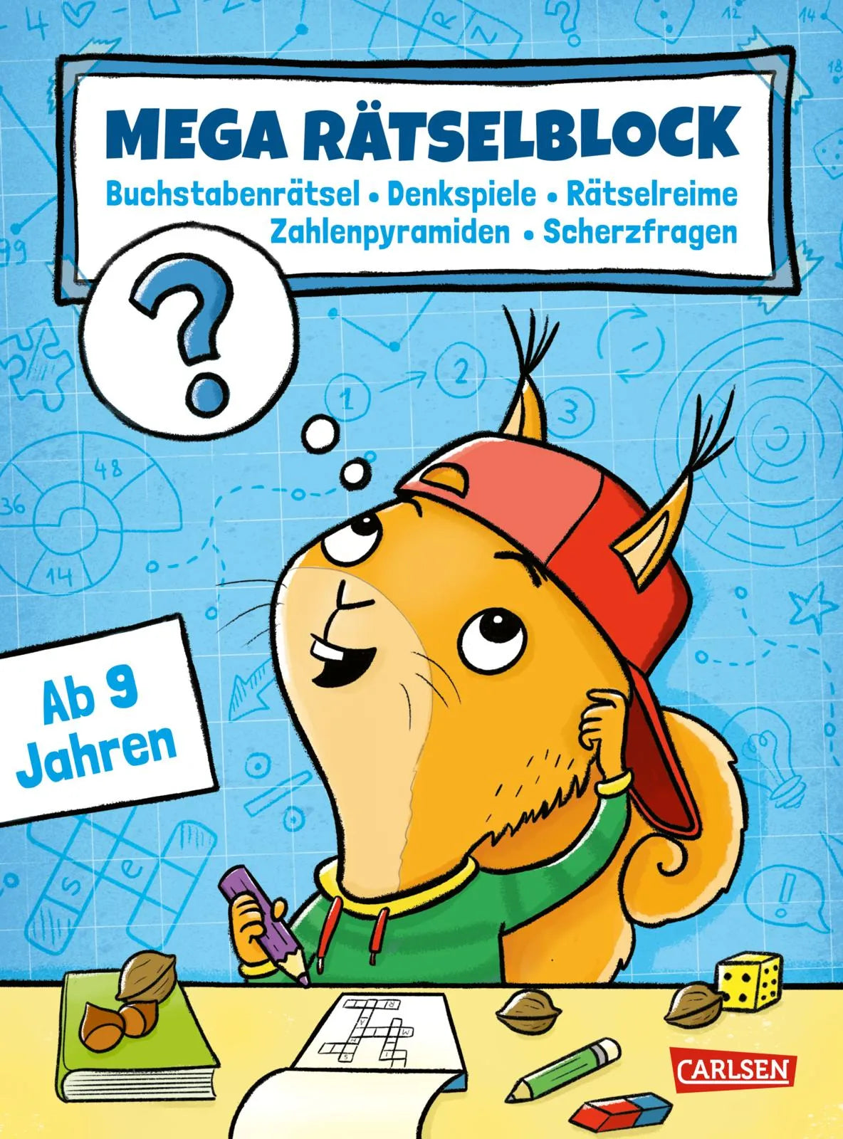 Buchcover von 'Mega Rätselblock - Buchstabenrätsel, Denkspiele, Zahlenpyramiden, Rätselreime, Scherzfragen' - Taschenbuch von Jasmin Riter