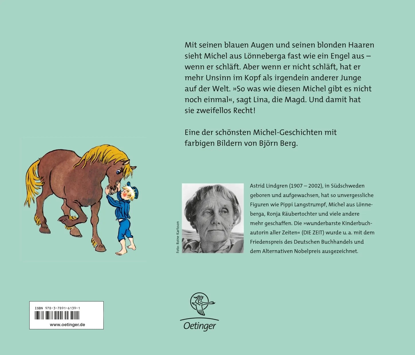 Buchrückseite von 'Mehr von Michel aus Lönneberga' mit Klappentext - Gebundene Ausgabe