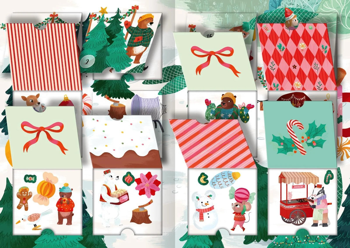 Mein Adventskalender mit Stickern – Im Winterwald – Ansicht