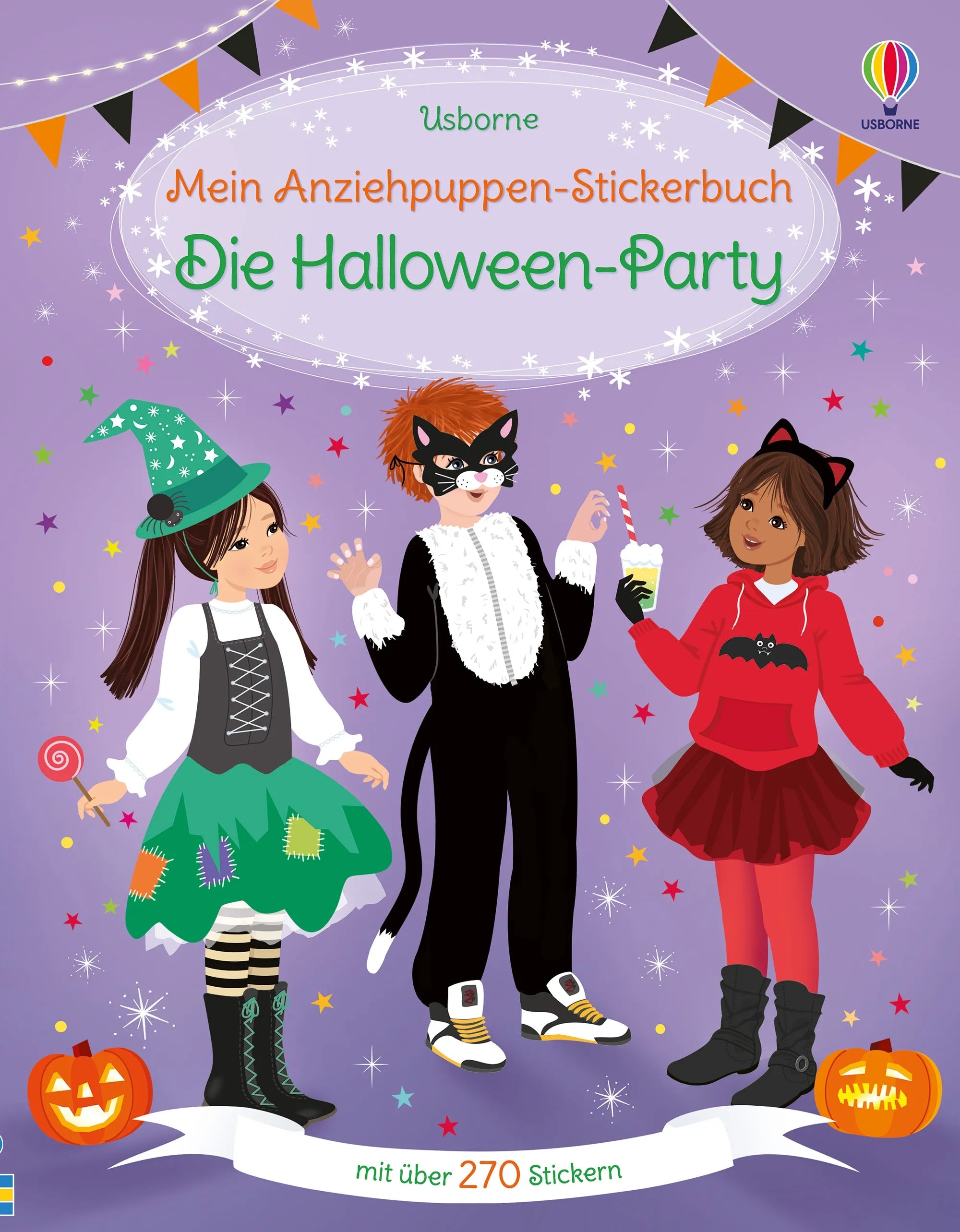 Buchcover von 'Mein Anziehpuppen-Stickerbuch: Die Halloween-Party' - Taschenbuch von Fiona Watt