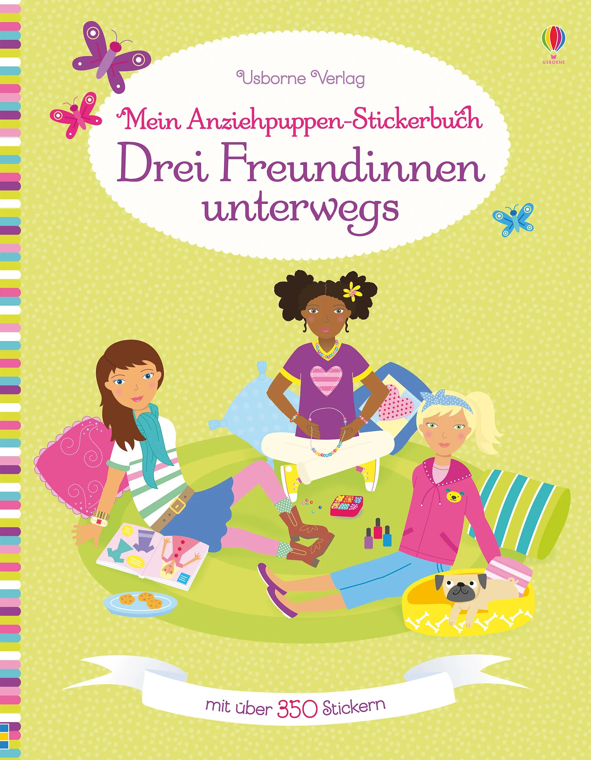 Buchcover von 'Mein Anziehpuppen-Stickerbuch: Drei Freundinnen unterwegs' - Taschenbuch von Lucy Bowman