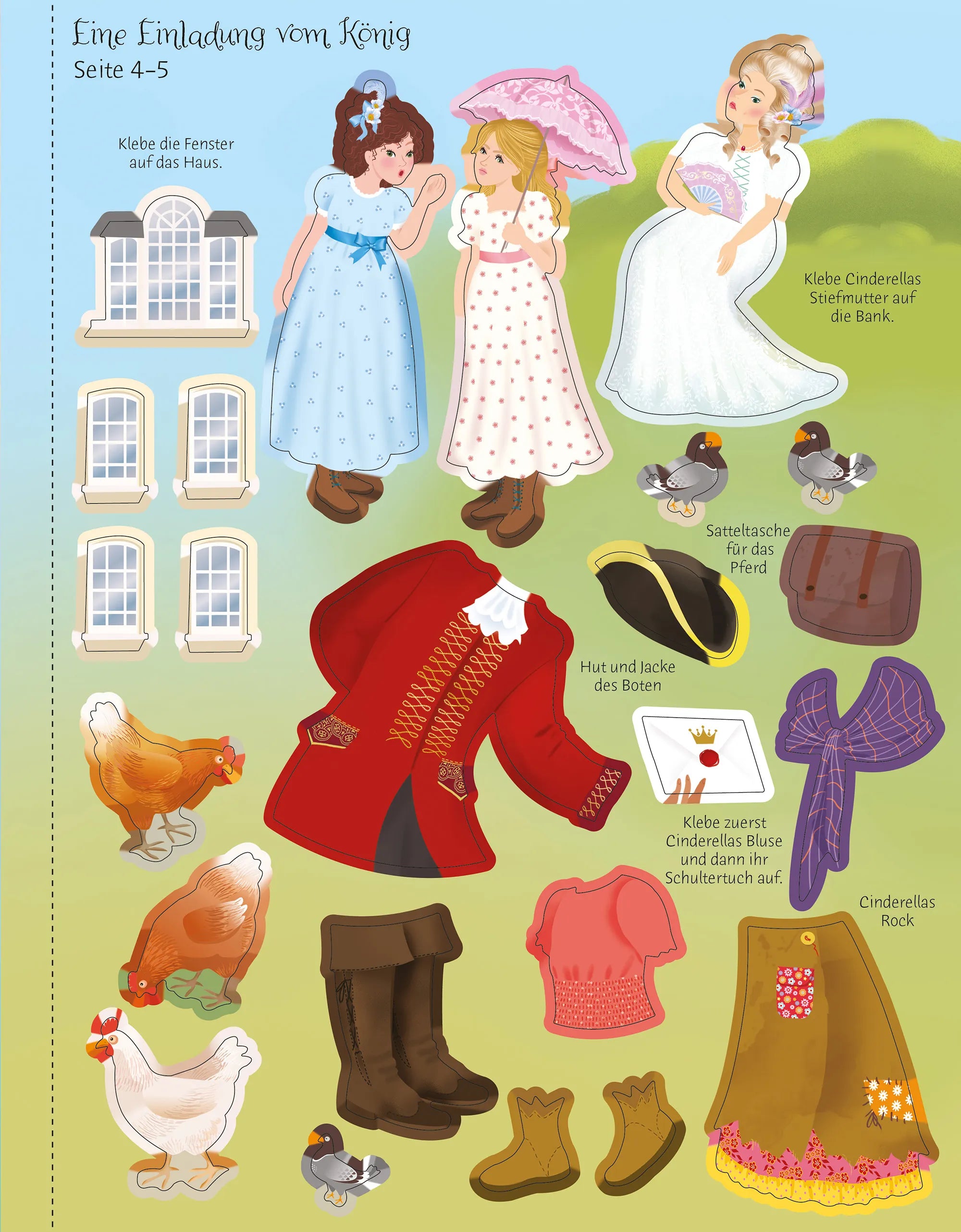 Produktansicht: Mein Anziehpuppen-Stickerbuch Glitzer-Märchen: Cinderella (Taschenbuch)