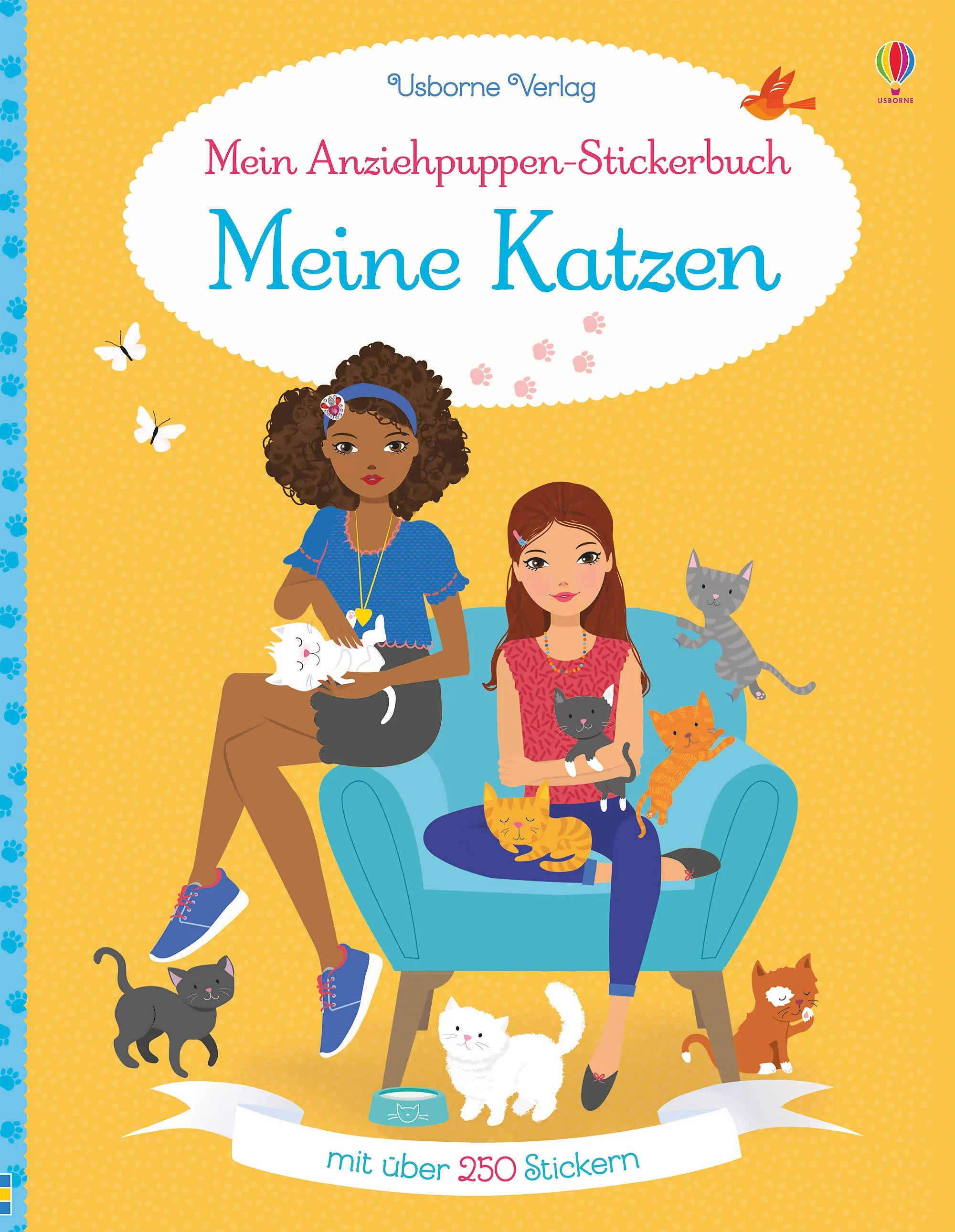 Buchcover von 'Mein Anziehpuppen-Stickerbuch: Meine Katzen' - Taschenbuch von Lucy Bowman