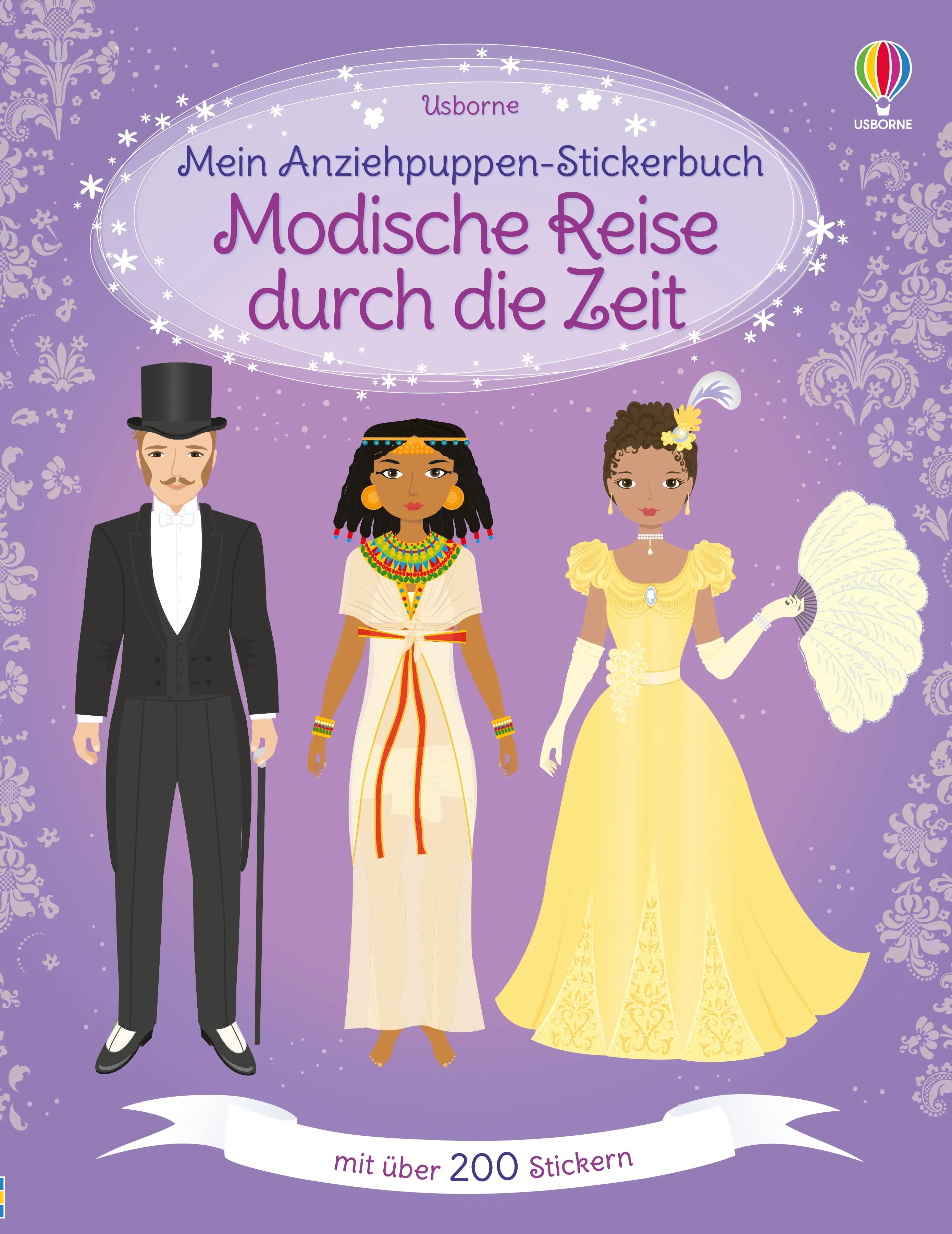Buchcover von 'Mein Anziehpuppen-Stickerbuch: Modische Reise durch die Zeit' - Taschenbuch von Louie Stowell