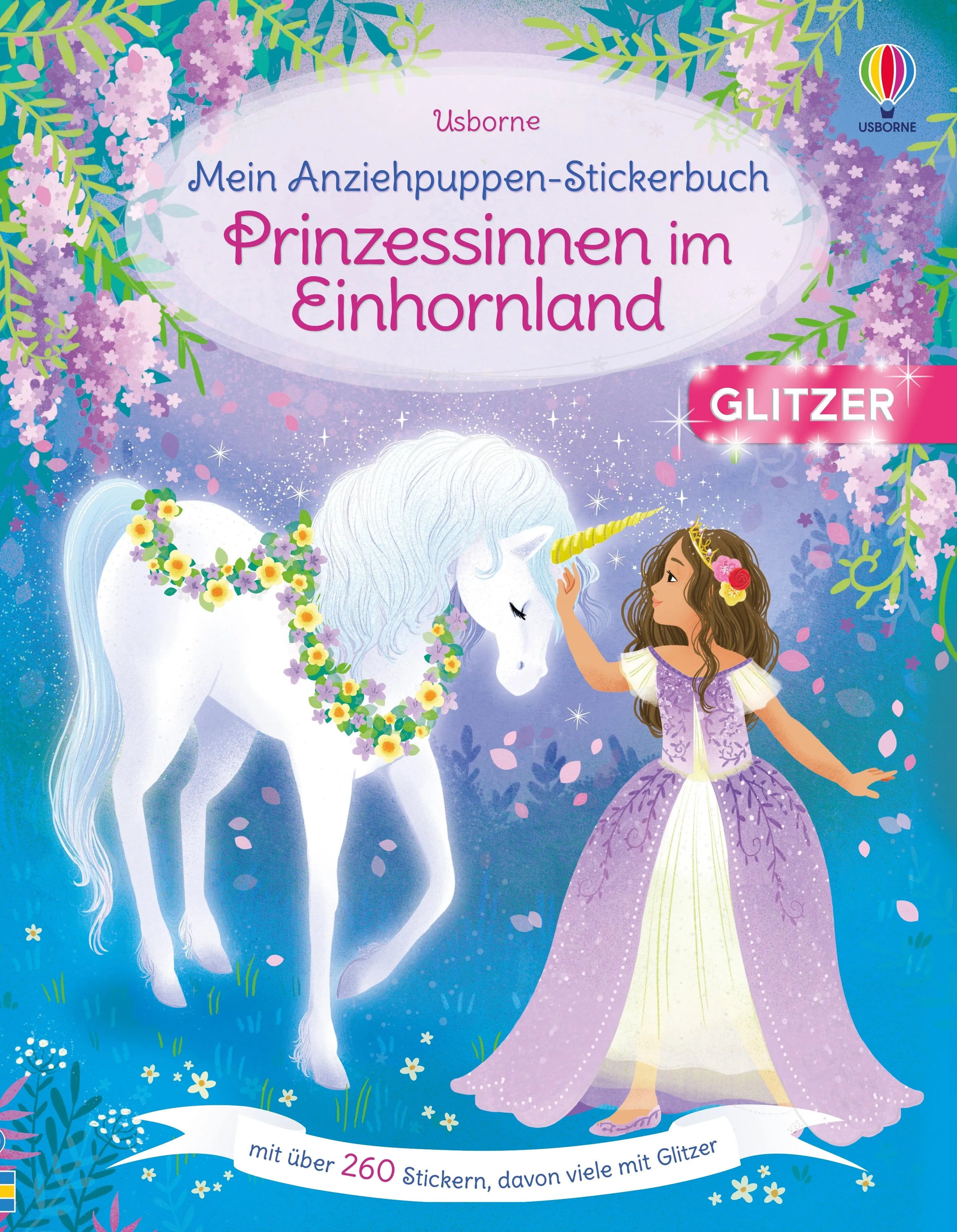 Buchcover von 'Mein Anziehpuppen-Stickerbuch: Prinzessinnen im Einhornland' - Taschenbuch von Fiona Watt