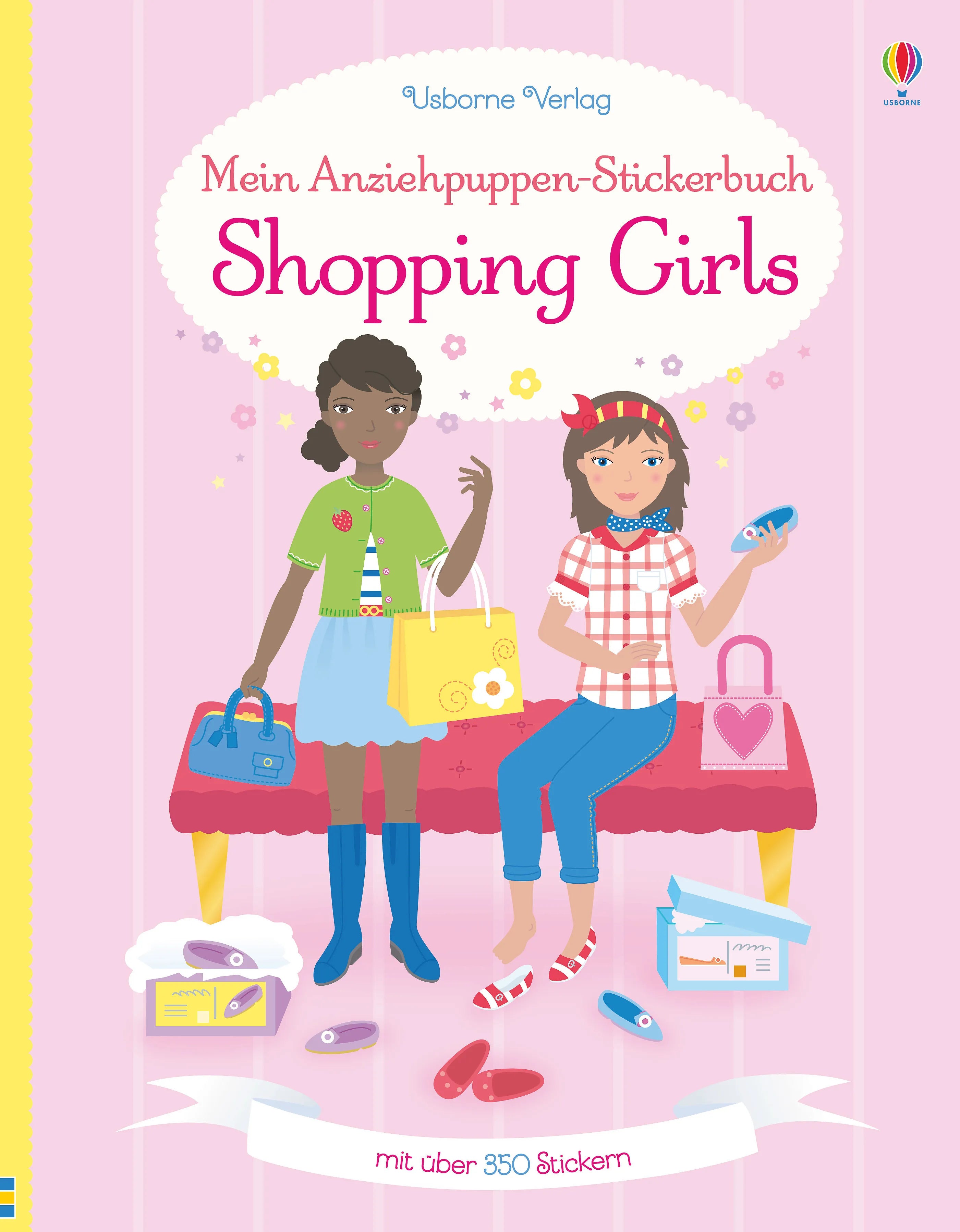 Buchcover von 'Mein Anziehpuppen-Stickerbuch: Shopping Girls' - Taschenbuch von Fiona Watt