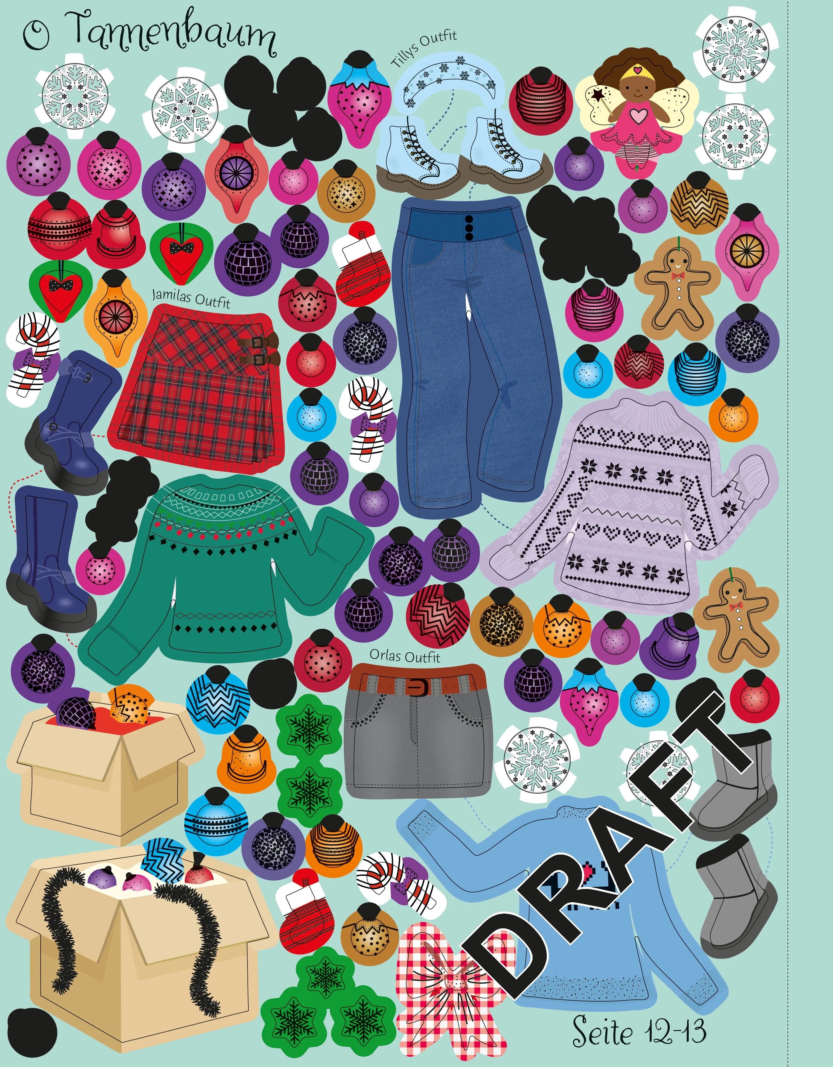 Detailansicht: Mein Anziehpuppen-Stickerbuch: Winterwunderland (Taschenbuch)