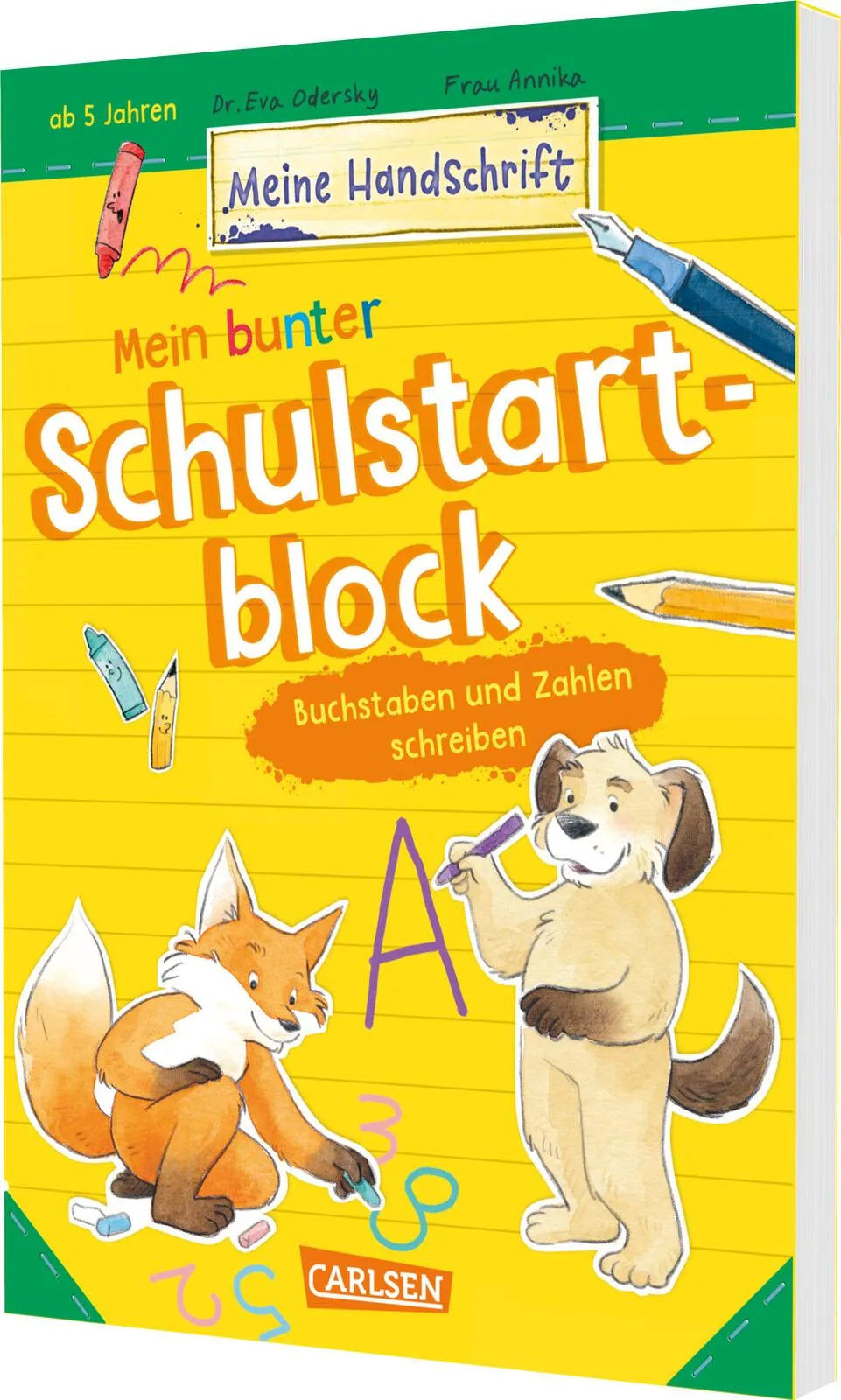 Buchcover von 'Mein bunter Schulstartblock: Buchstaben und Zahlen schreiben' - Taschenbuch von Eva Odersky
