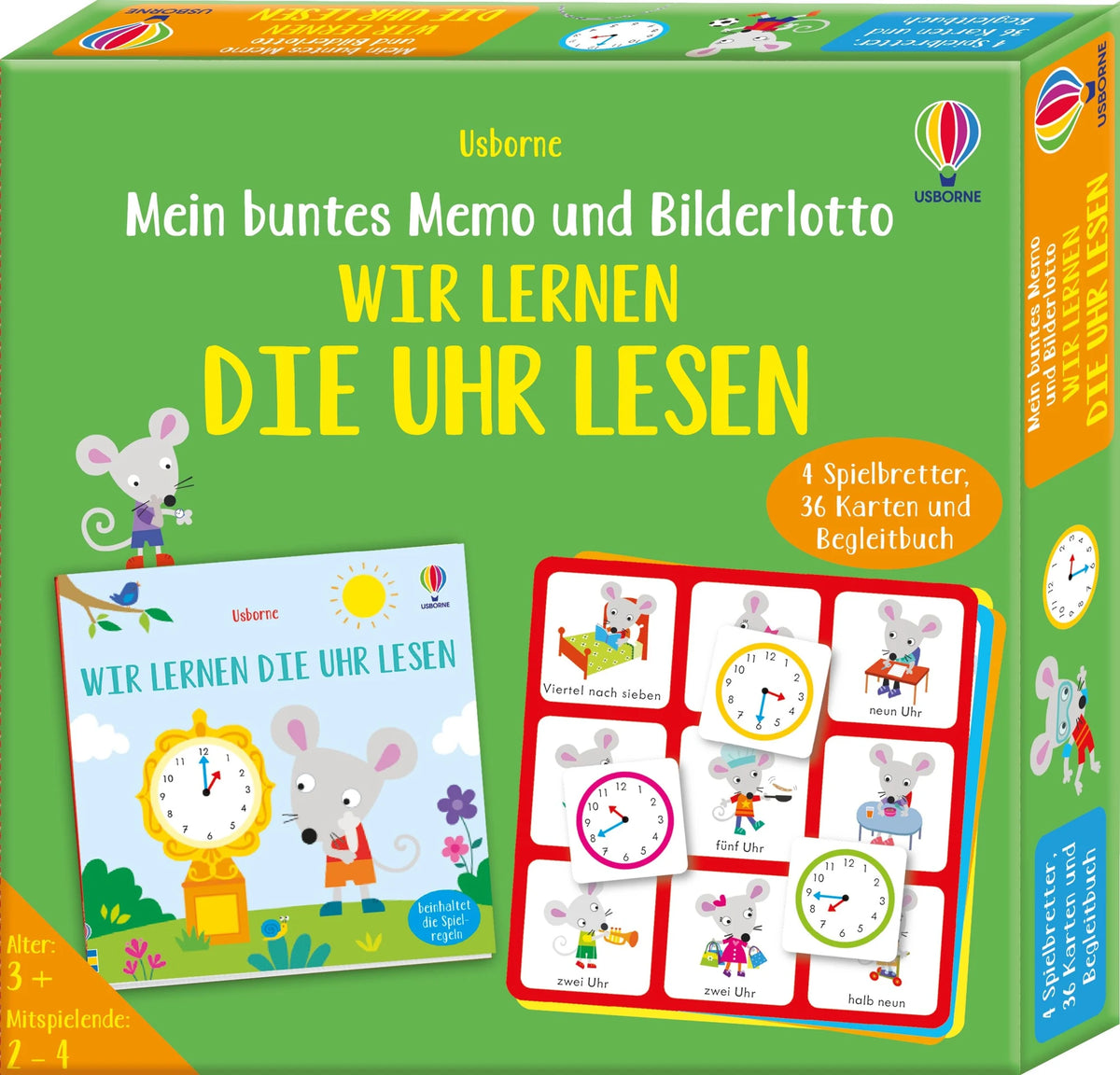 Gesellschaftsspiel: Mein buntes Memo und Bilderlotto: Wir lernen die Uhr lesen