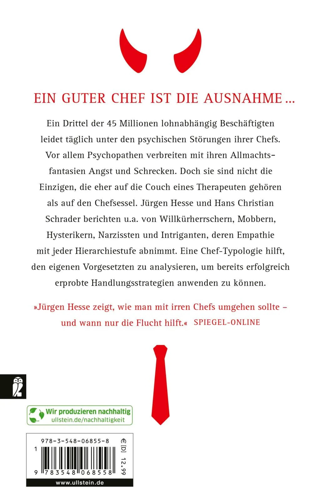 Buchrückseite von 'Mein Chef ist irre – Ihrer auch?' mit Klappentext - Taschenbuch