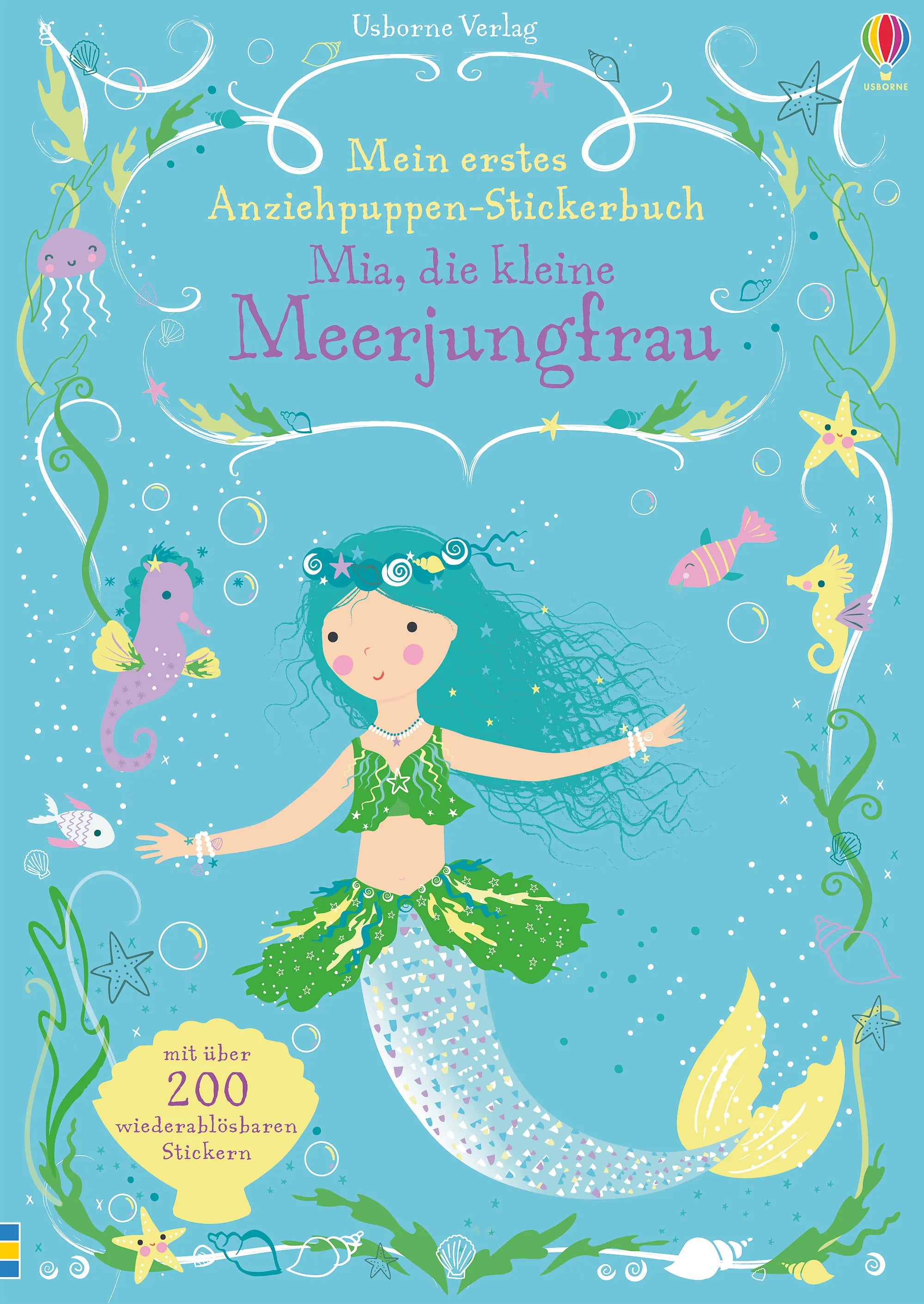 Buchcover von 'Mein erstes Anziehpuppen-Stickerbuch: Mia, die kleine Meerjungfrau' - Taschenbuch von Fiona Watt