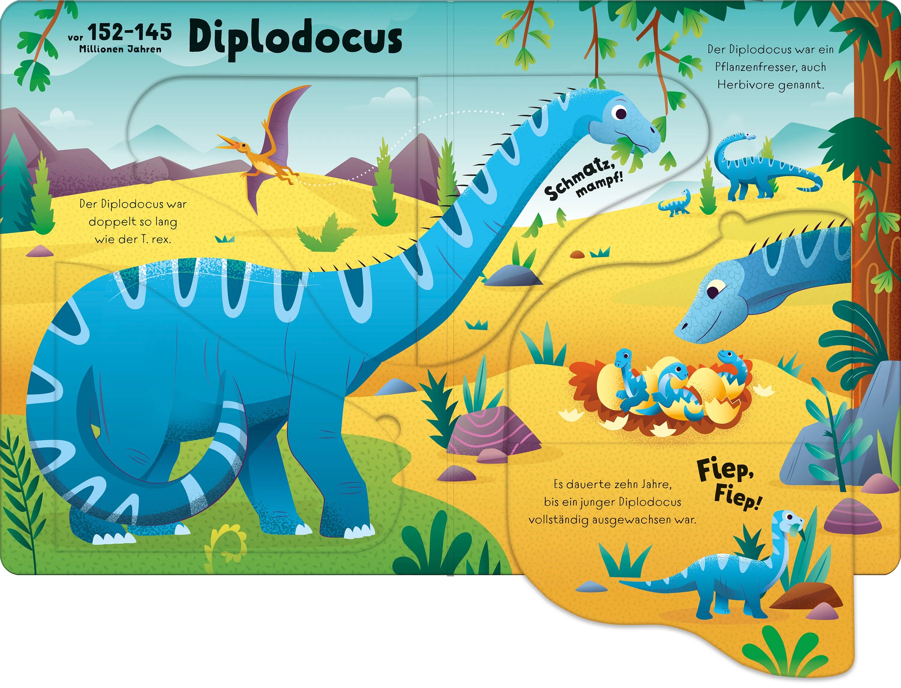 Produktansicht: Mein erstes Wissen zum Aufklappen: Groß, größer, Dinosaurier! (Gebundene Ausgabe)