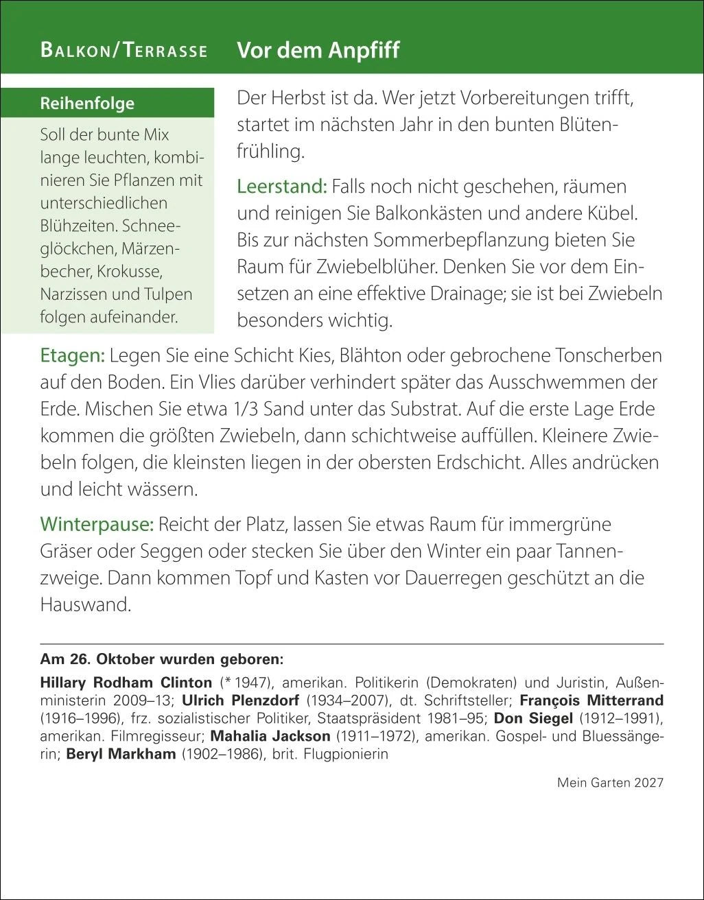 Mein Garten Tagesabreißkalender 2027 - Praktische Tipps für 2027 – Ansicht