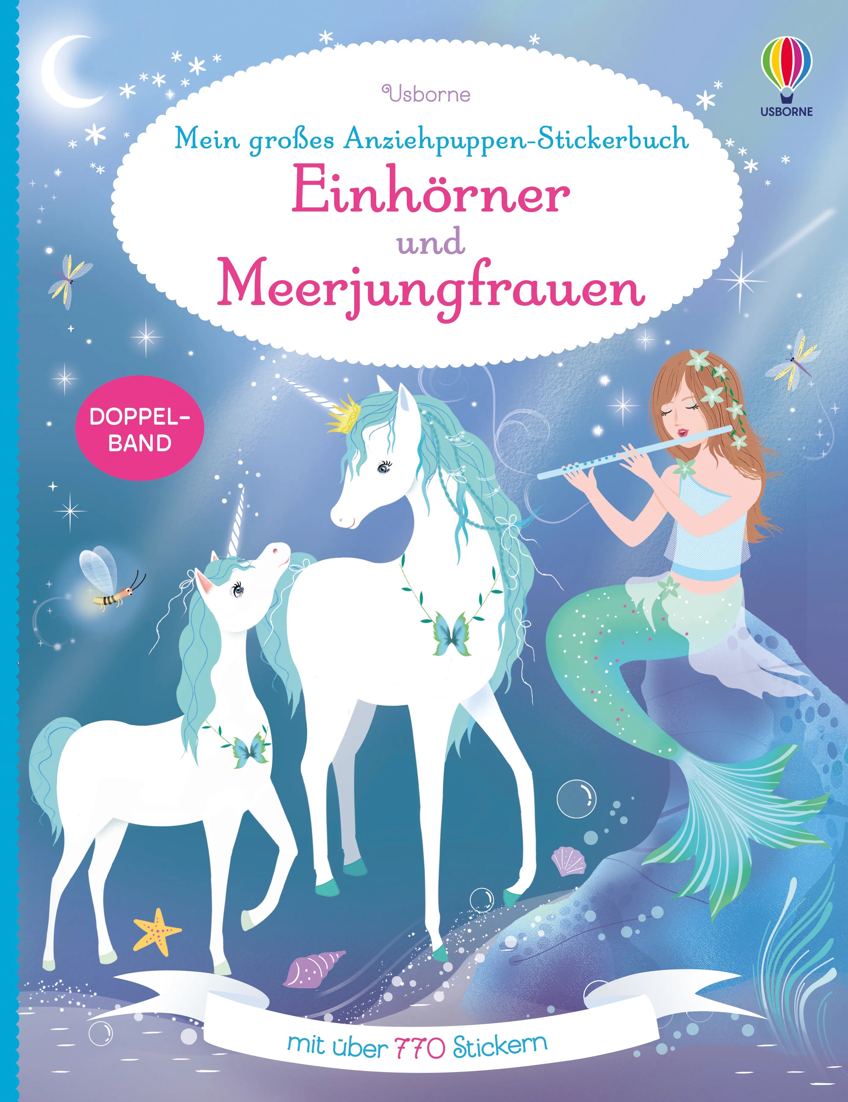 Buchcover von 'Mein großes Anziehpuppen-Stickerbuch: Einhörner und Meerjungfrauen' - Taschenbuch von Fiona Watt