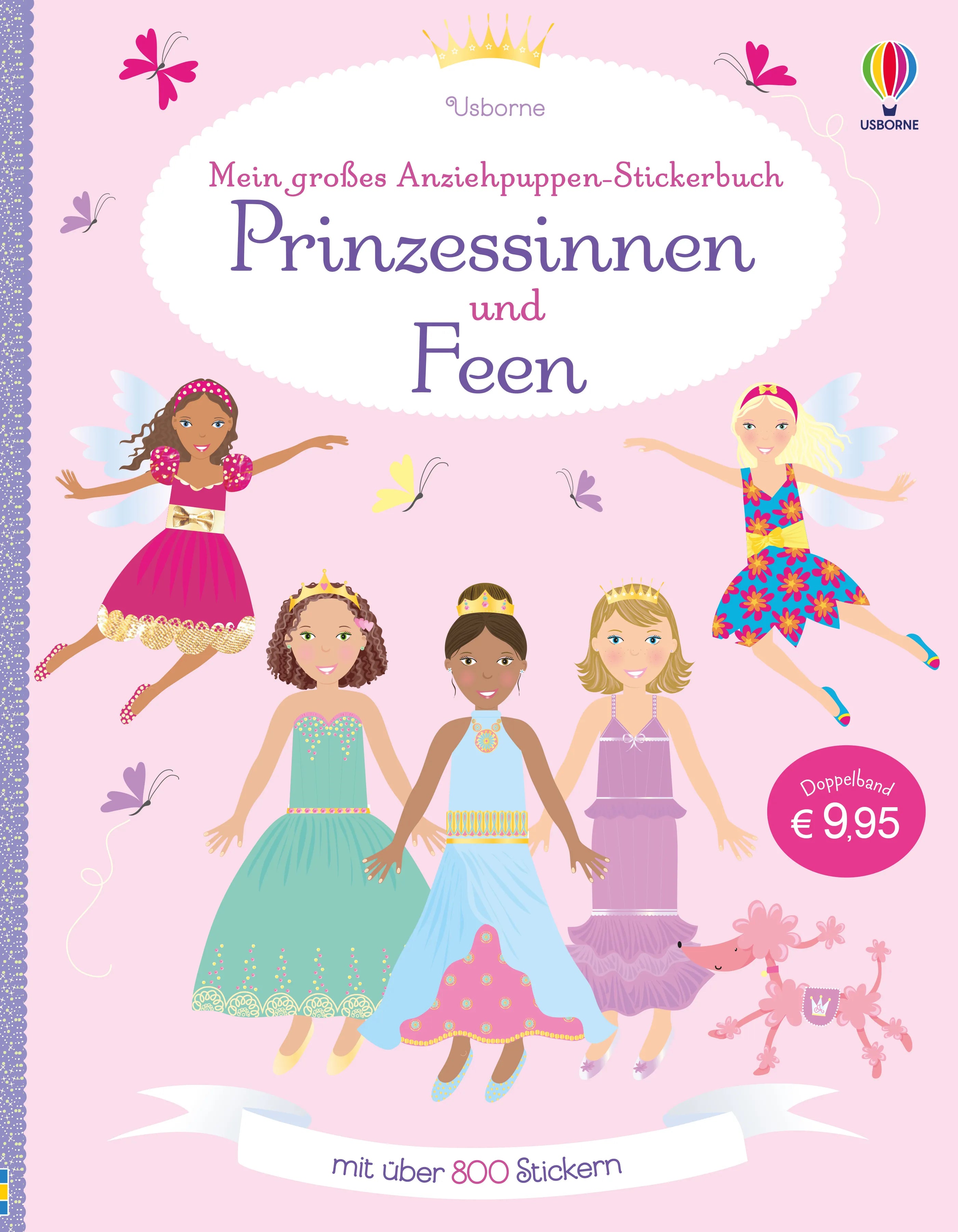 Buchcover von 'Mein großes Anziehpuppen-Stickerbuch: Prinzessinnen und Feen' - Taschenbuch von Fiona Watt