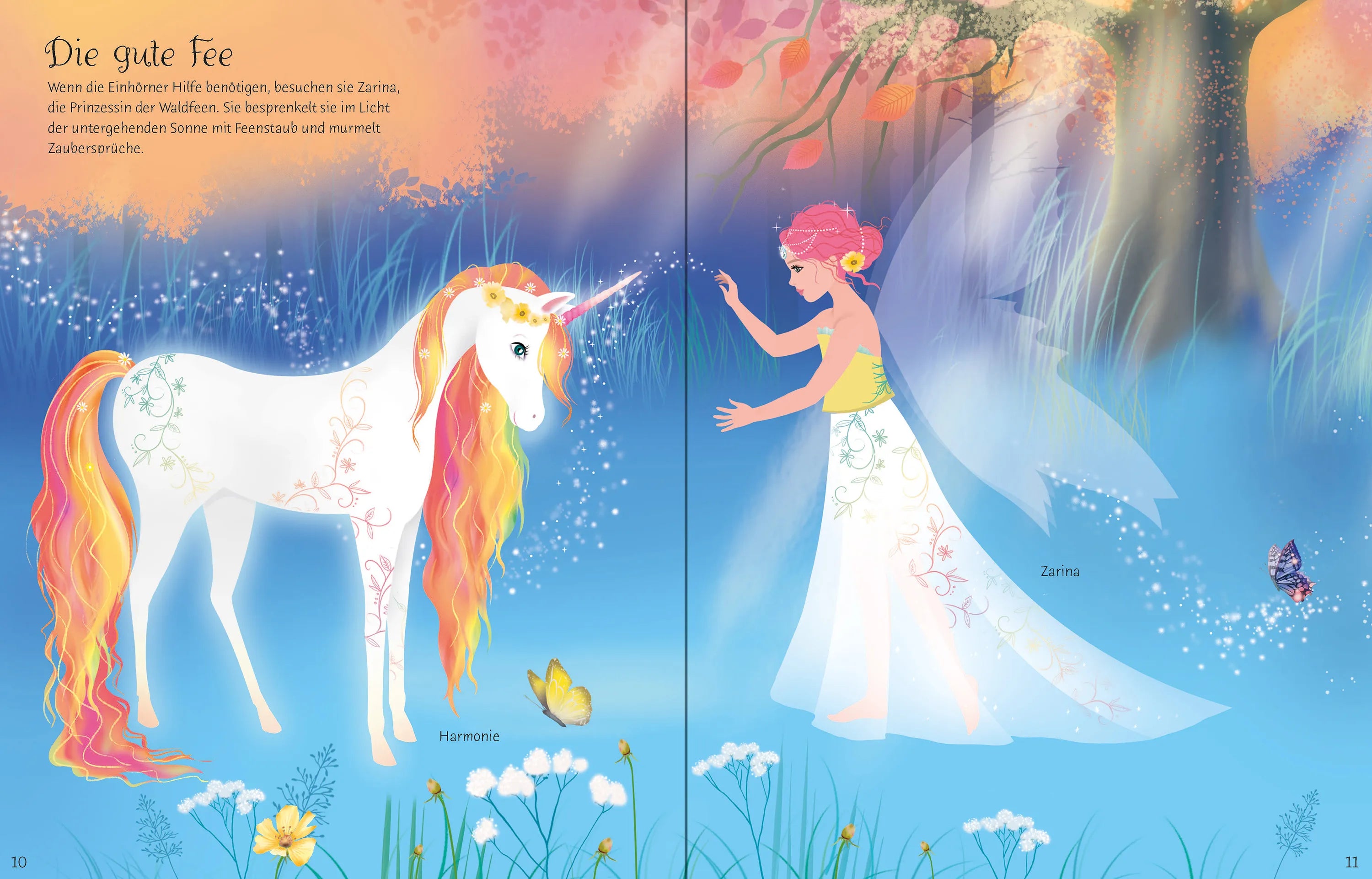Detailansicht: Mein großes Anziehpuppen-Stickerbuch: Regenbogen-Einhörner und Königreich der Feen (Taschenbuch)